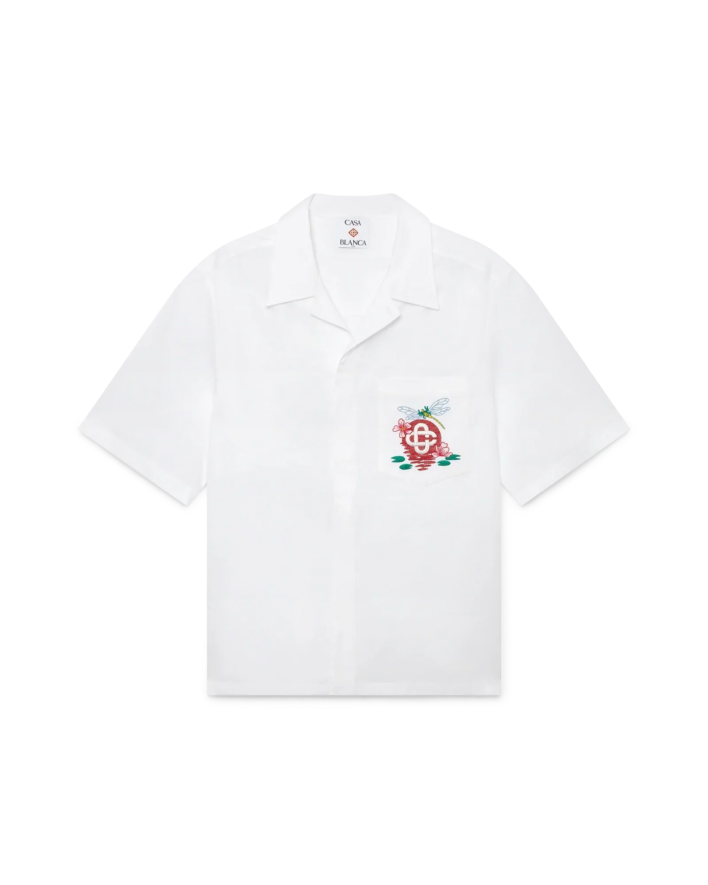 Cotton Poplin Embroidered Short Sleeve Shirt | Casablanca Paris | Image 1