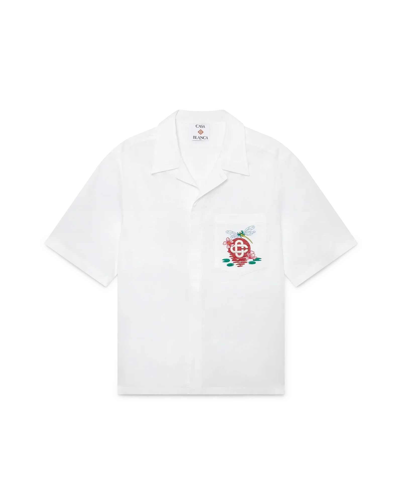 Cotton Poplin Embroidered Short Sleeve Shirt | Casablanca Paris | Image 1