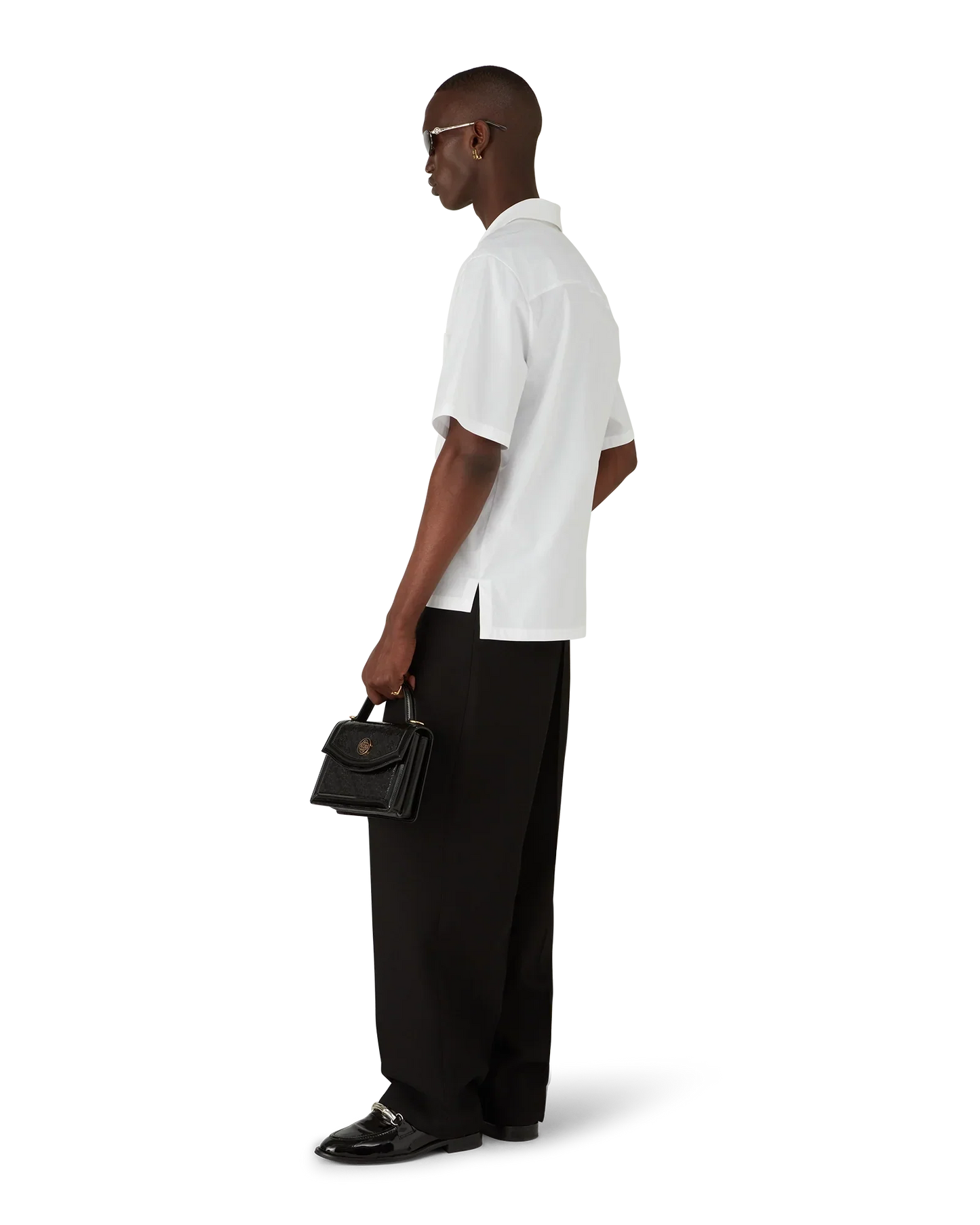 Cotton Poplin Embroidered Short Sleeve Shirt | Casablanca Paris | Image 3