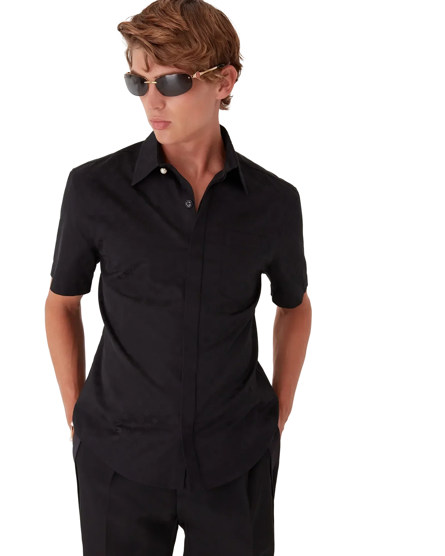 Cotton Monogram Short Sleeve Shirt | Casablanca Paris | Image 4