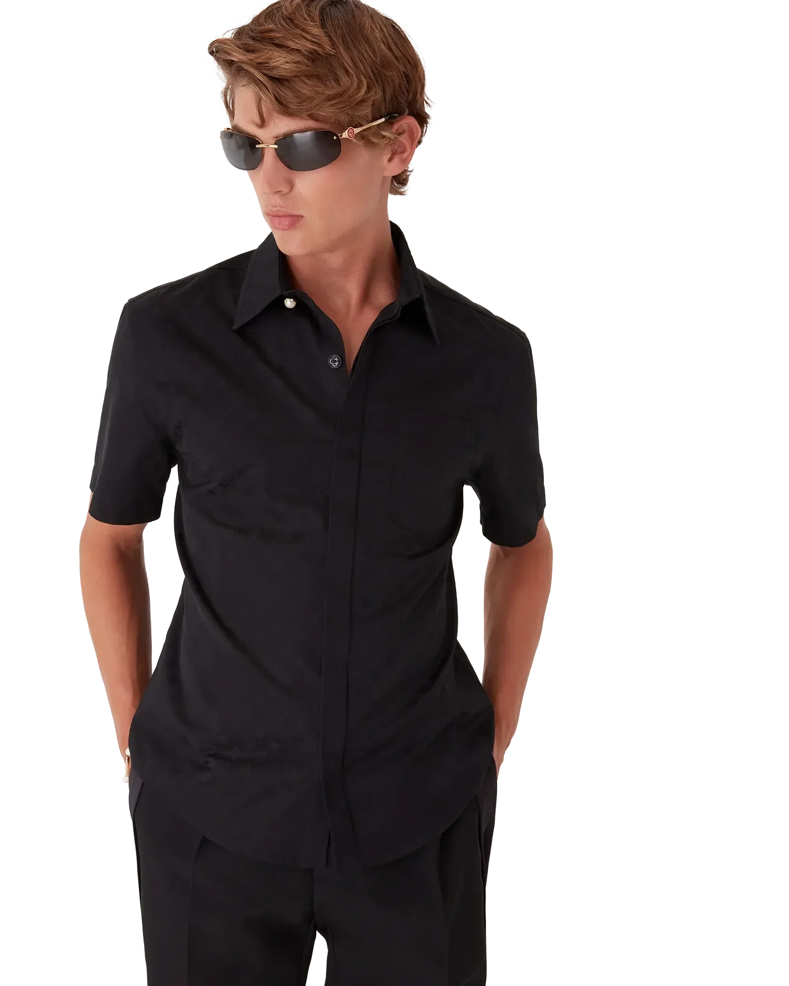 Cotton Monogram Short Sleeve Shirt | Casablanca Paris | Image 4