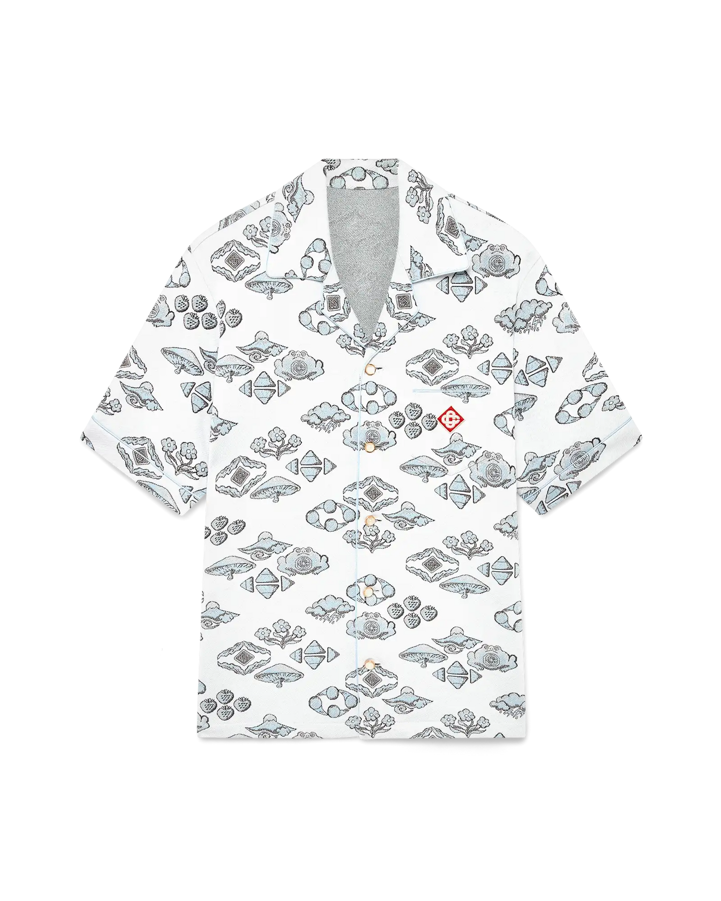 Jacquard Motif Short Sleeve Shirt | Casablanca Paris | Image 1