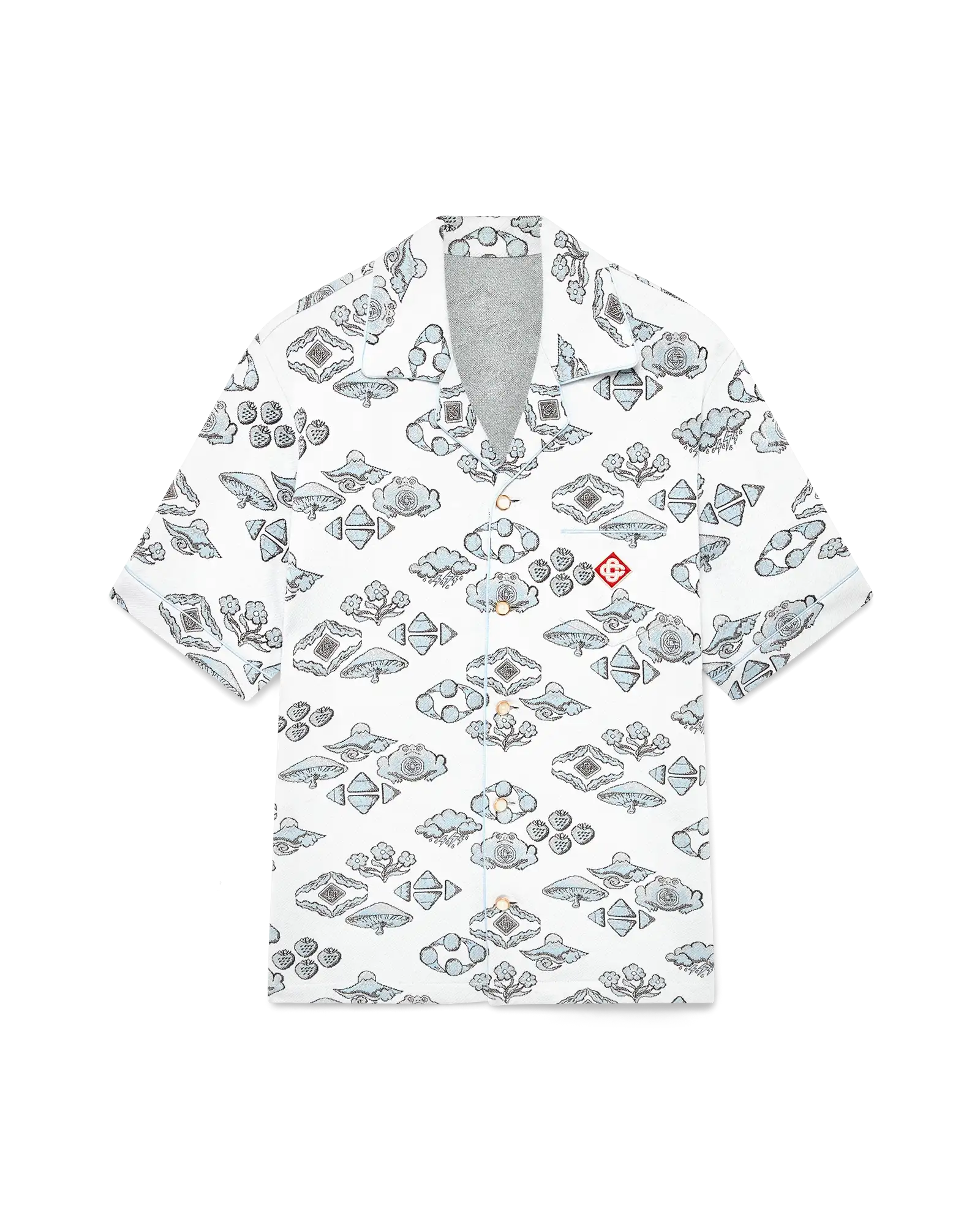 Jacquard Motif Short Sleeve Shirt | Casablanca Paris | Image 1