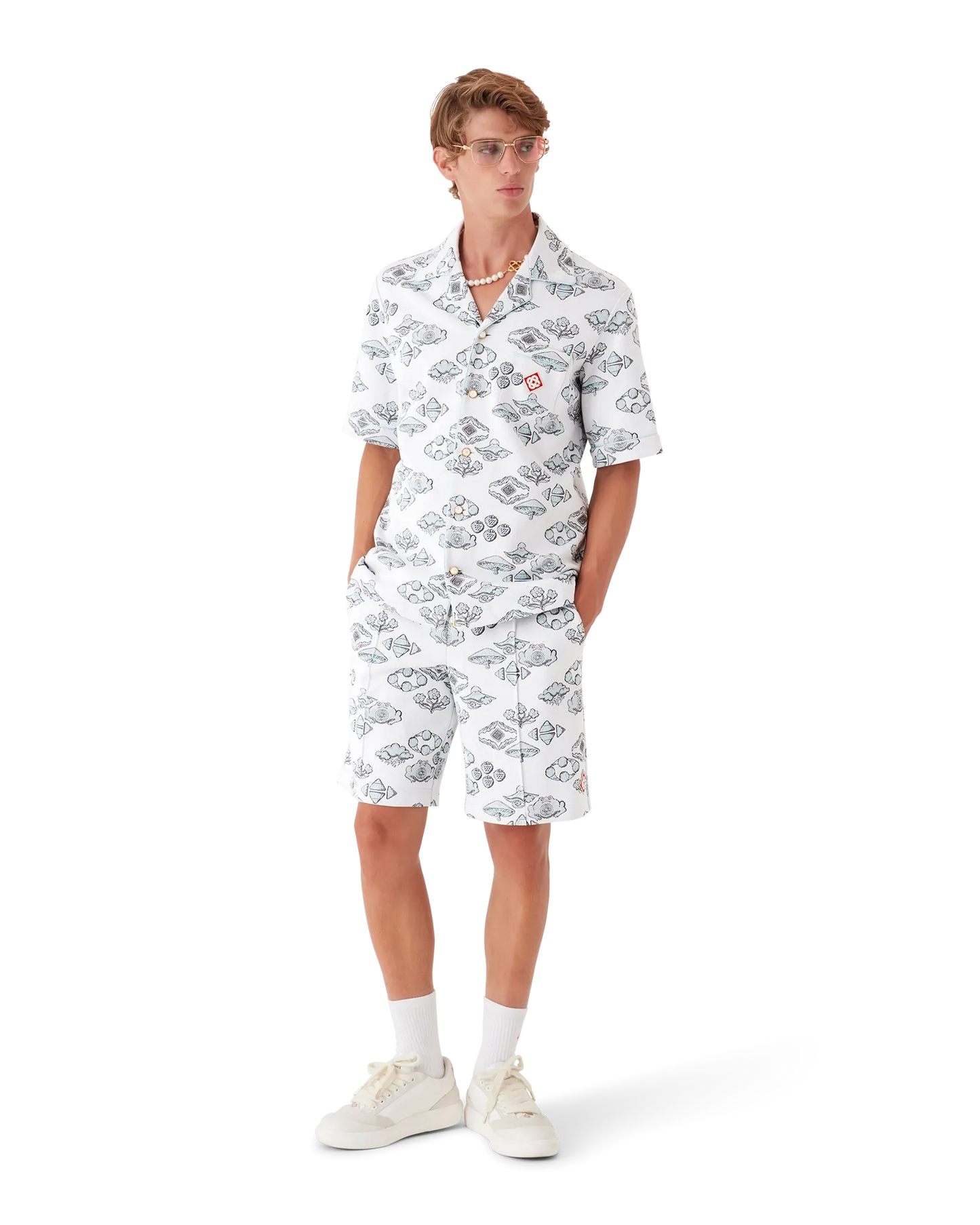Jacquard Motif Short Sleeve Shirt | Casablanca Paris | Image 2