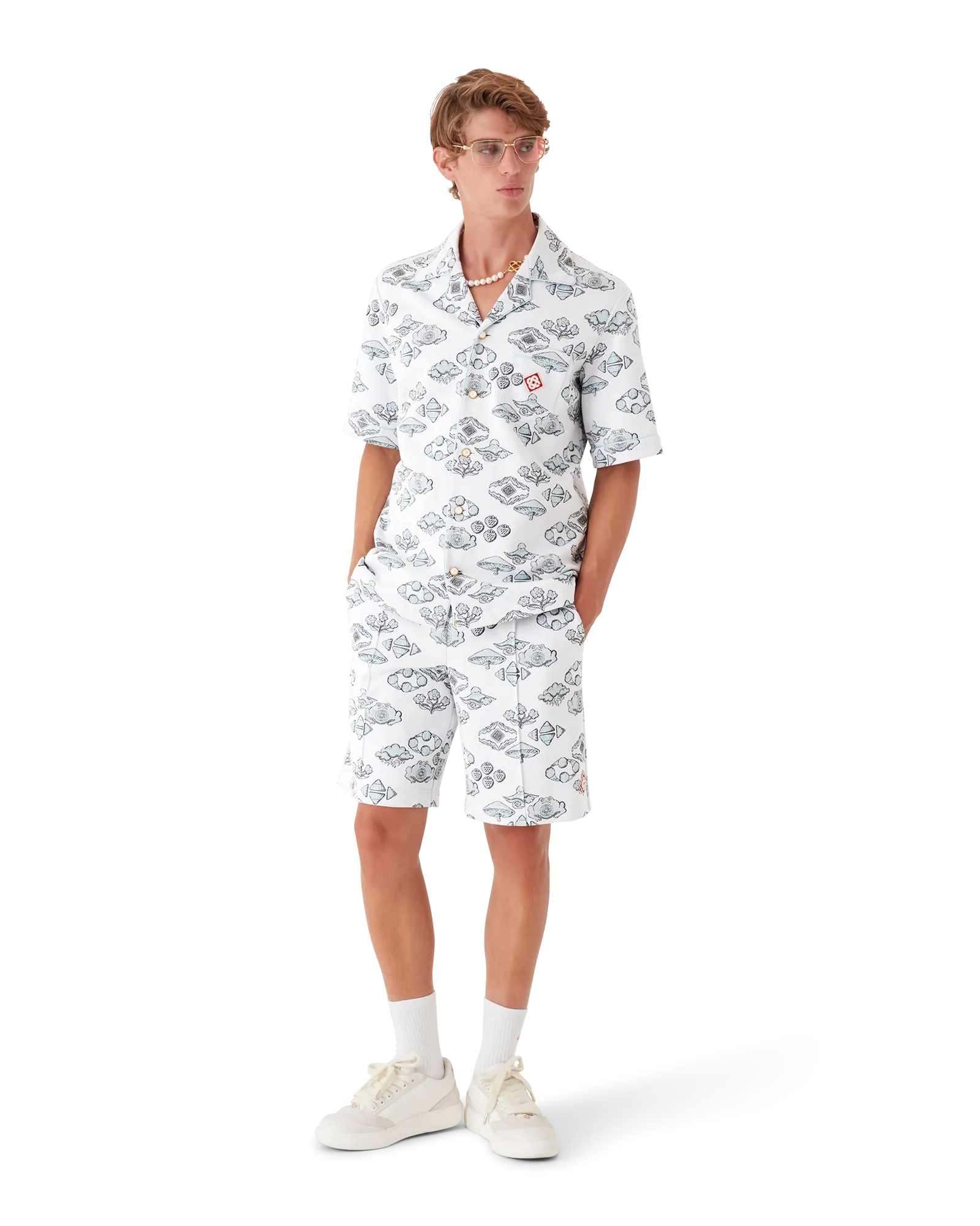 Jacquard Motif Short Sleeve Shirt | Casablanca Paris | Image 2