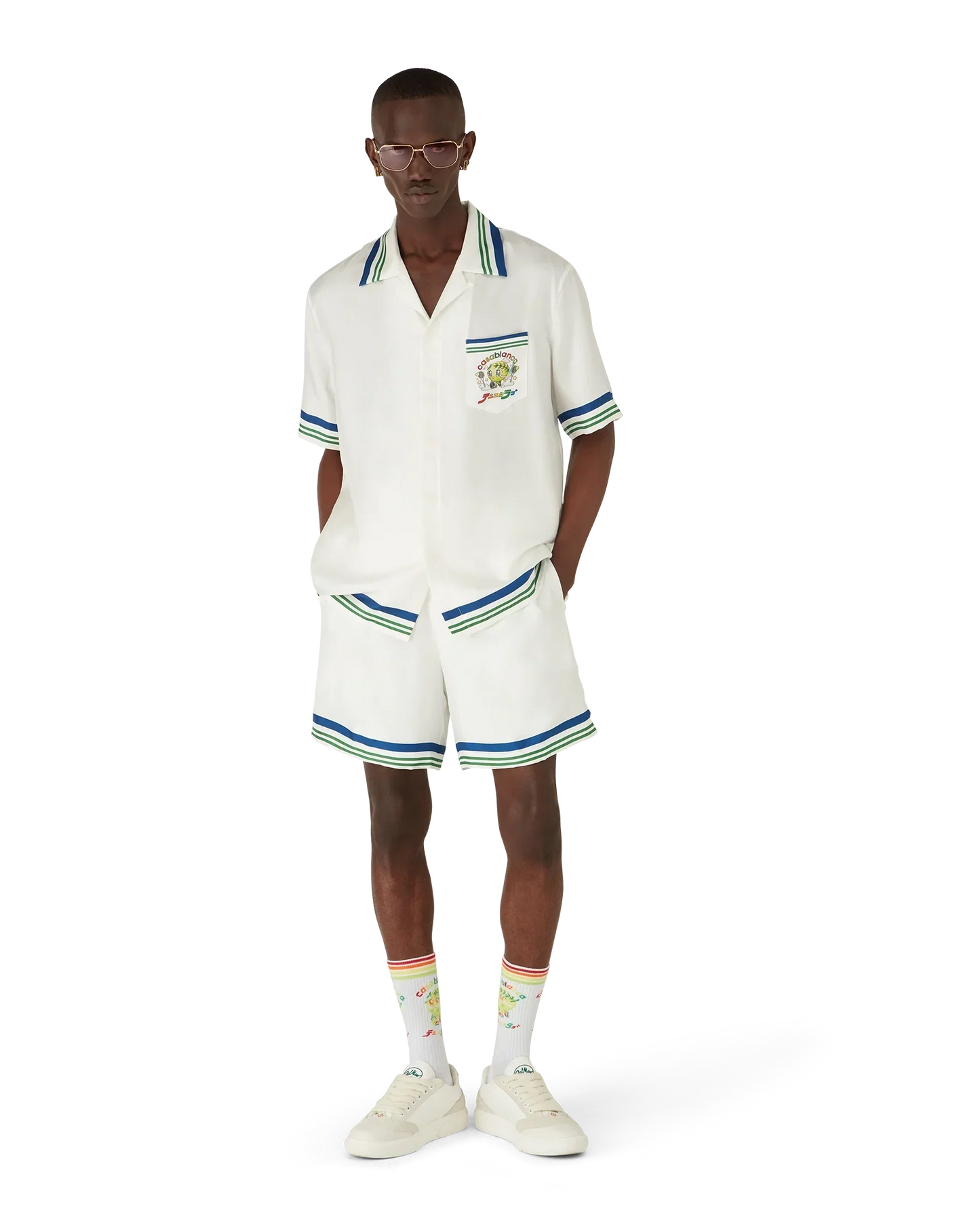 Tennis Club Icon Silk Twill Shorts | Casablanca Paris | Image 2