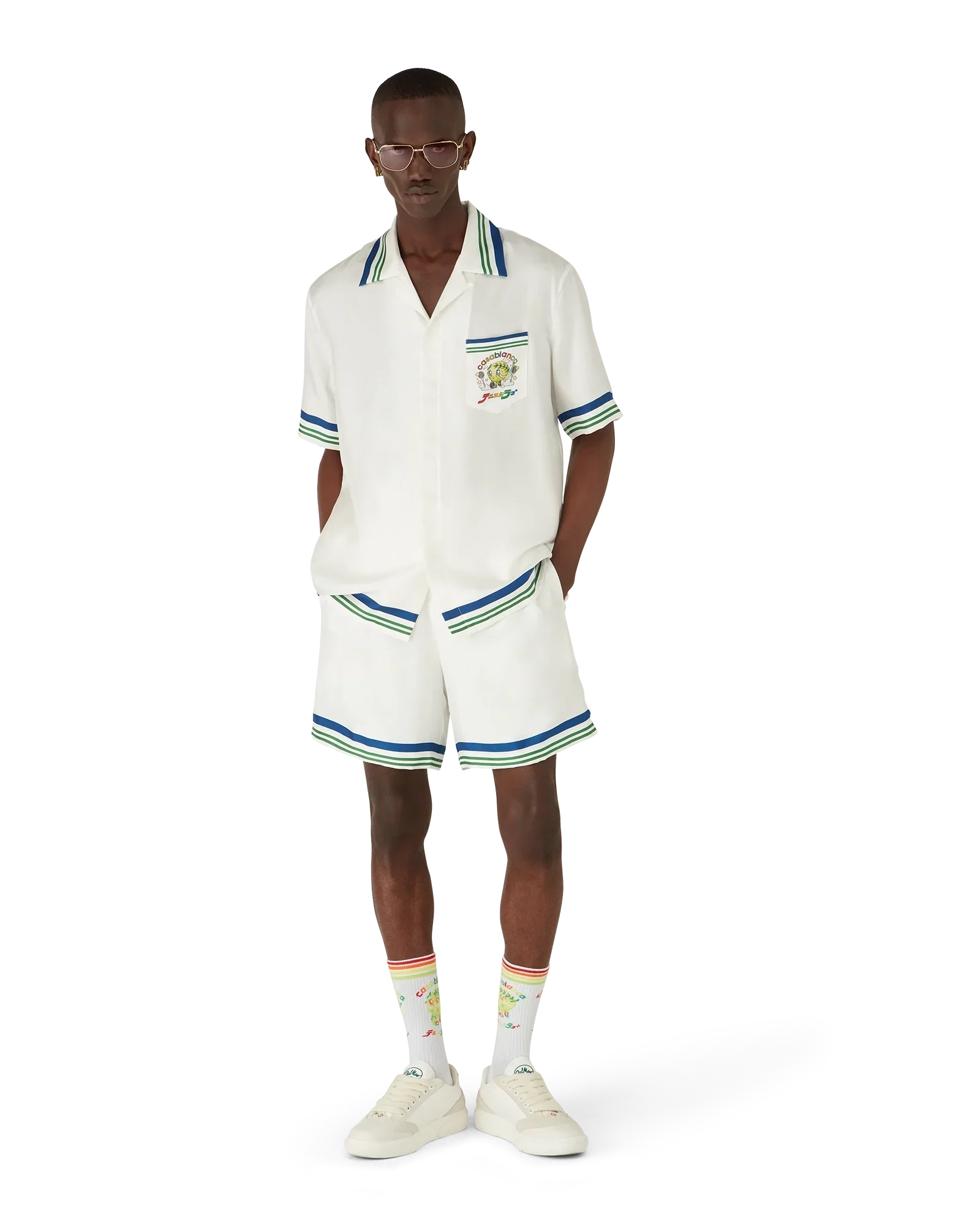 Tennis Club Icon Silk Twill Shorts | Casablanca Paris | Image 2