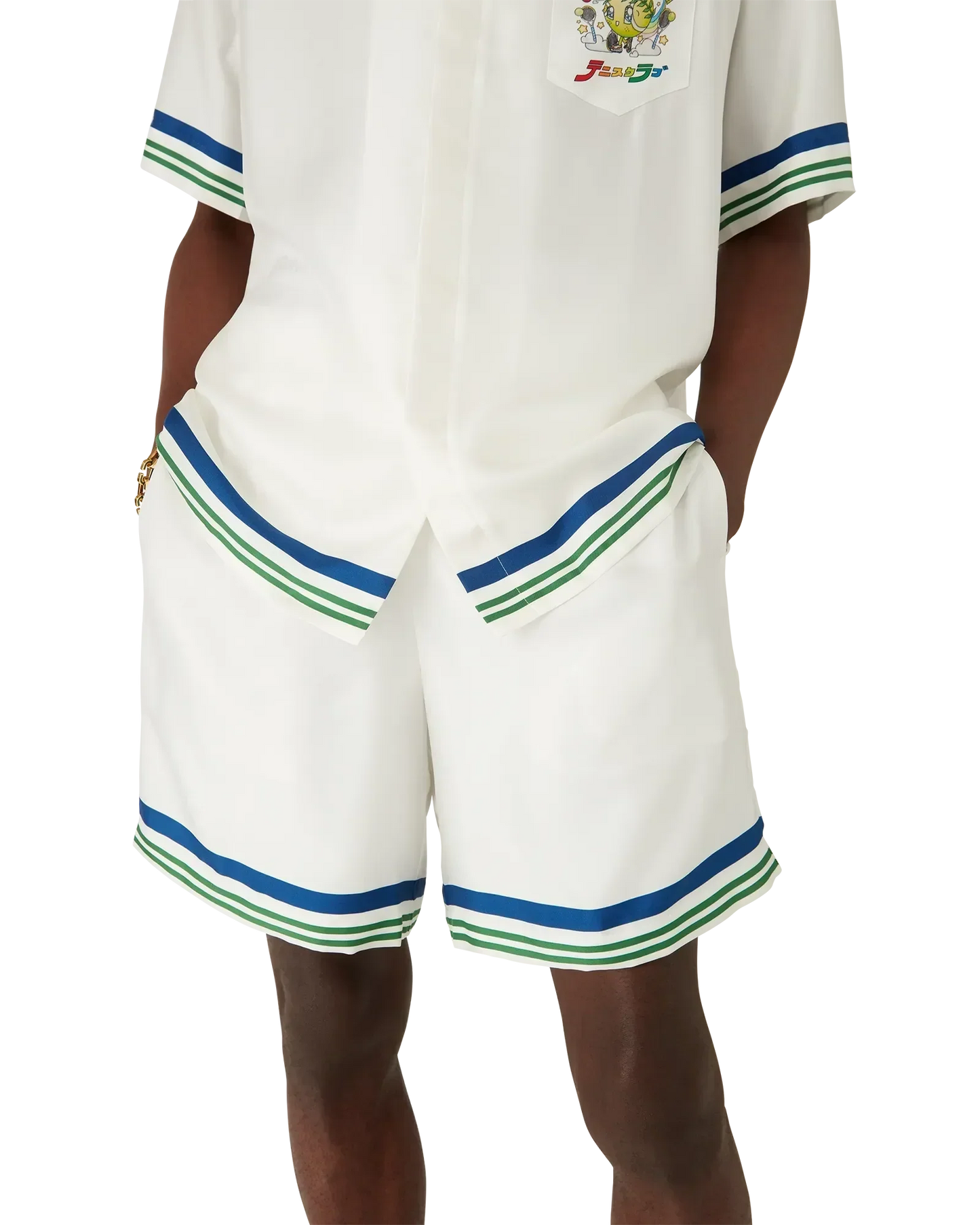 Tennis Club Icon Silk Twill Shorts | Casablanca Paris | Image 4