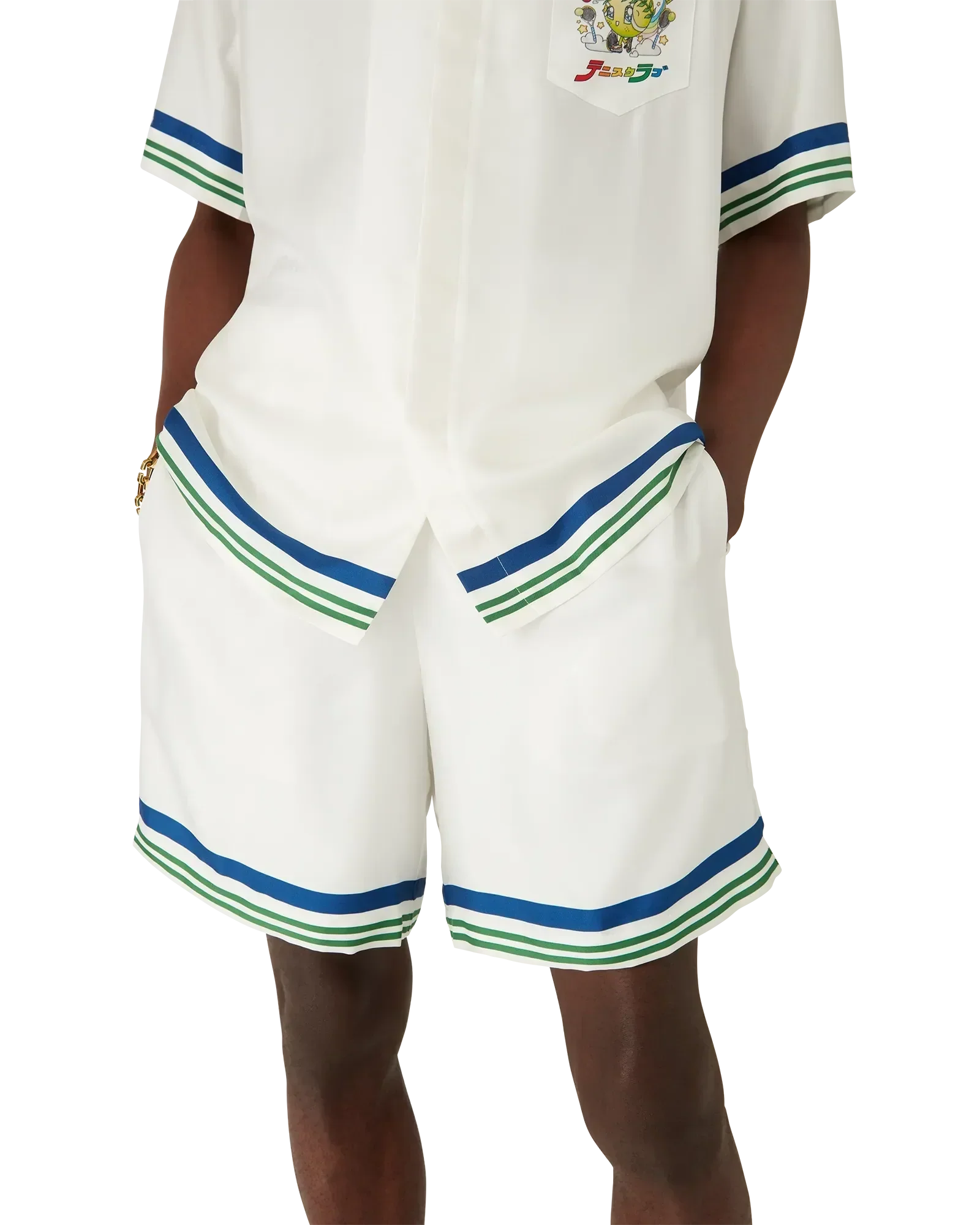 Tennis Club Icon Silk Twill Shorts | Casablanca Paris | Image 4
