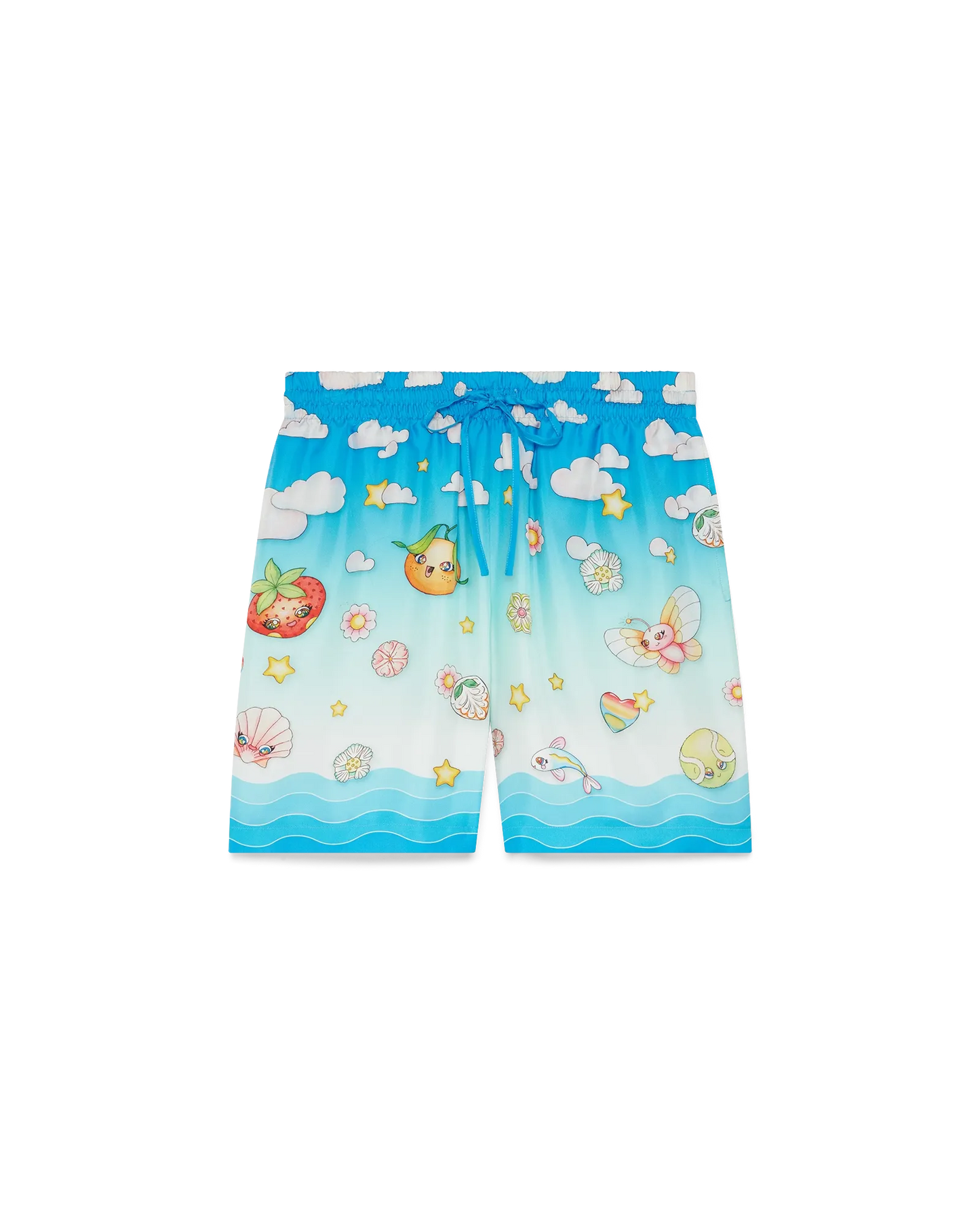 Kawaii Motif Silk Twill Shorts | Casablanca Paris | Image 1