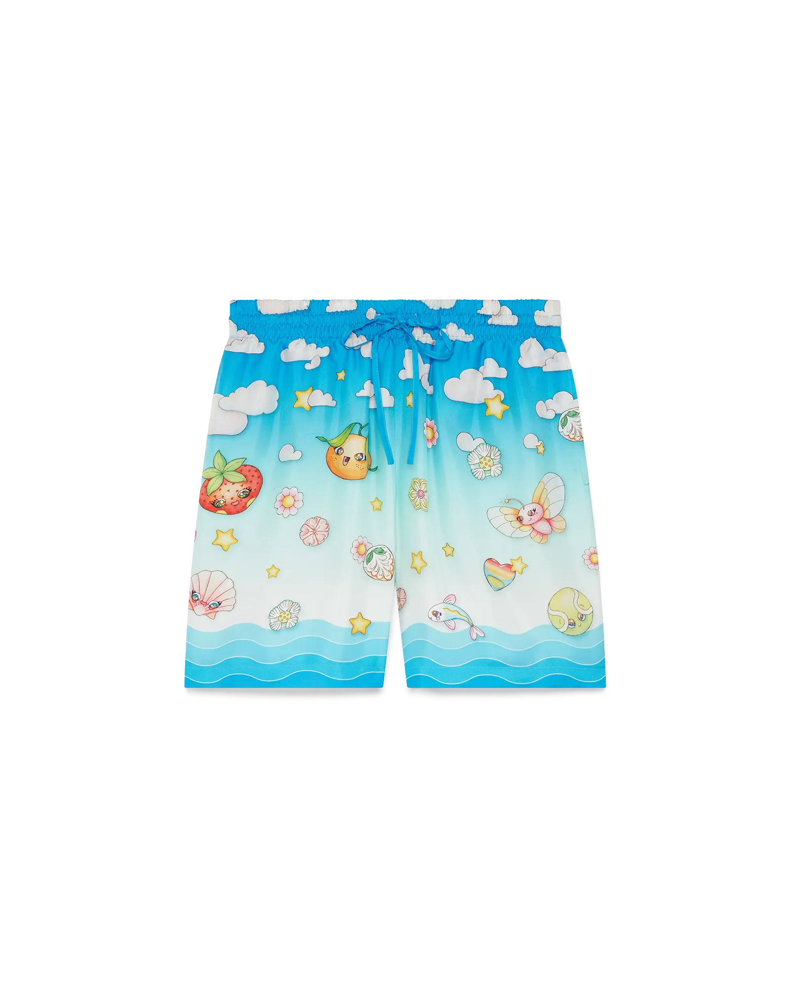 Kawaii Motif Silk Twill Shorts | Casablanca Paris | Image 1