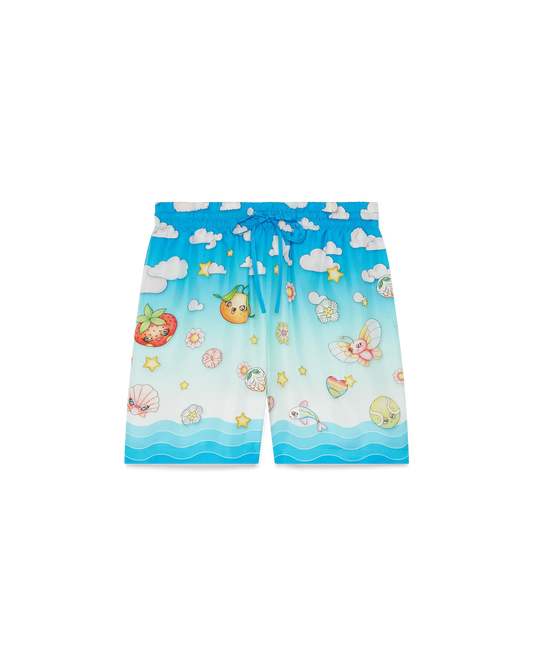 Kawaii Motif Silk Twill Shorts | Casablanca Paris | Image 1