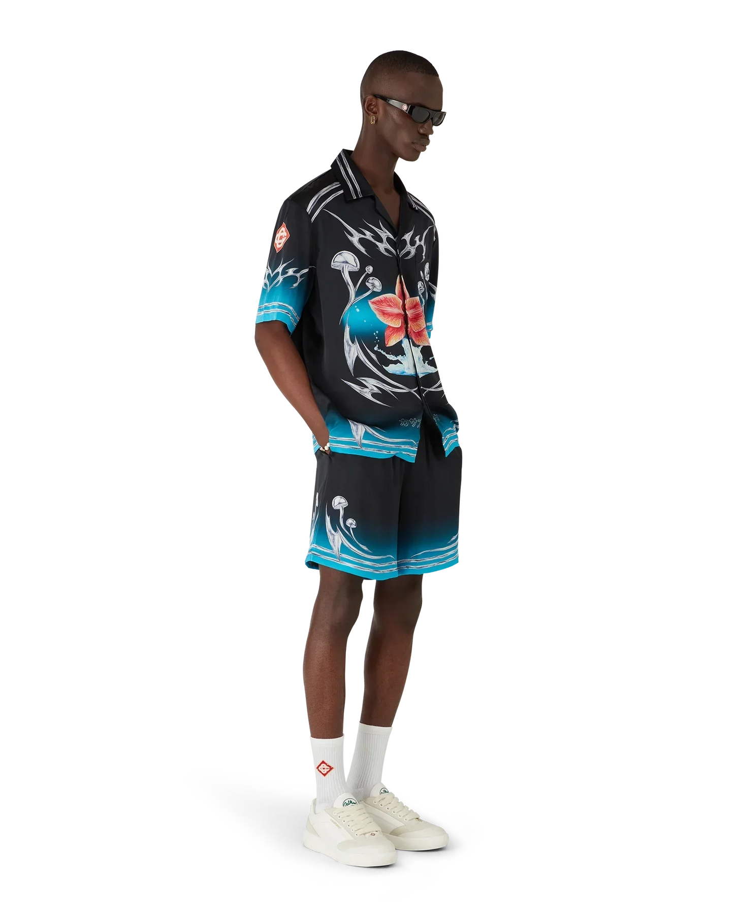 Blades Silk Satin Shorts | Casablanca Paris | Image 2