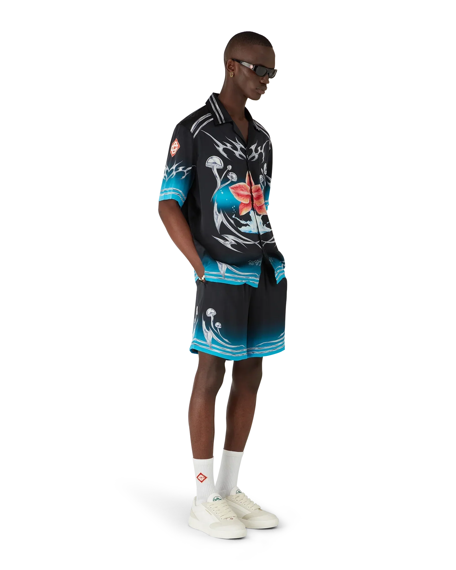 Blades Silk Satin Shorts | Casablanca Paris | Image 2