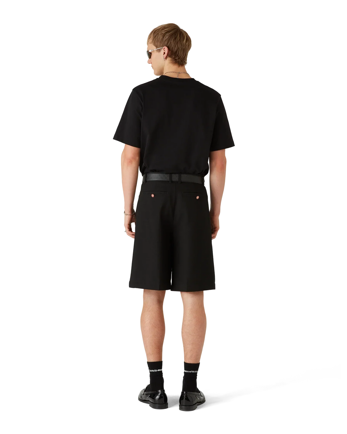 Cotton Tailored Belt Loop Shorts | Casablanca Paris | Image 3
