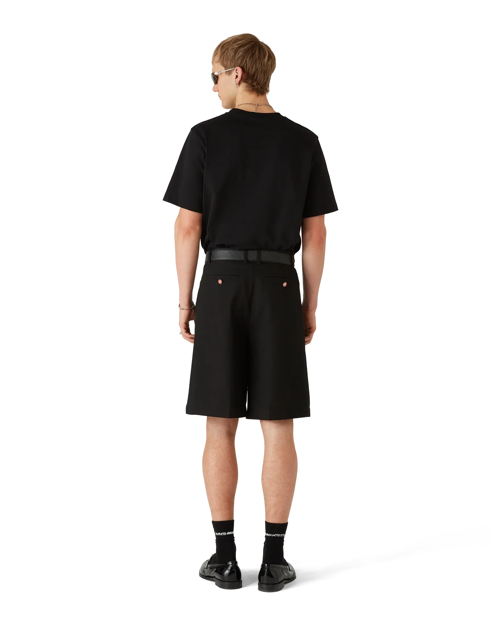 Cotton Tailored Belt Loop Shorts | Casablanca Paris | Image 3