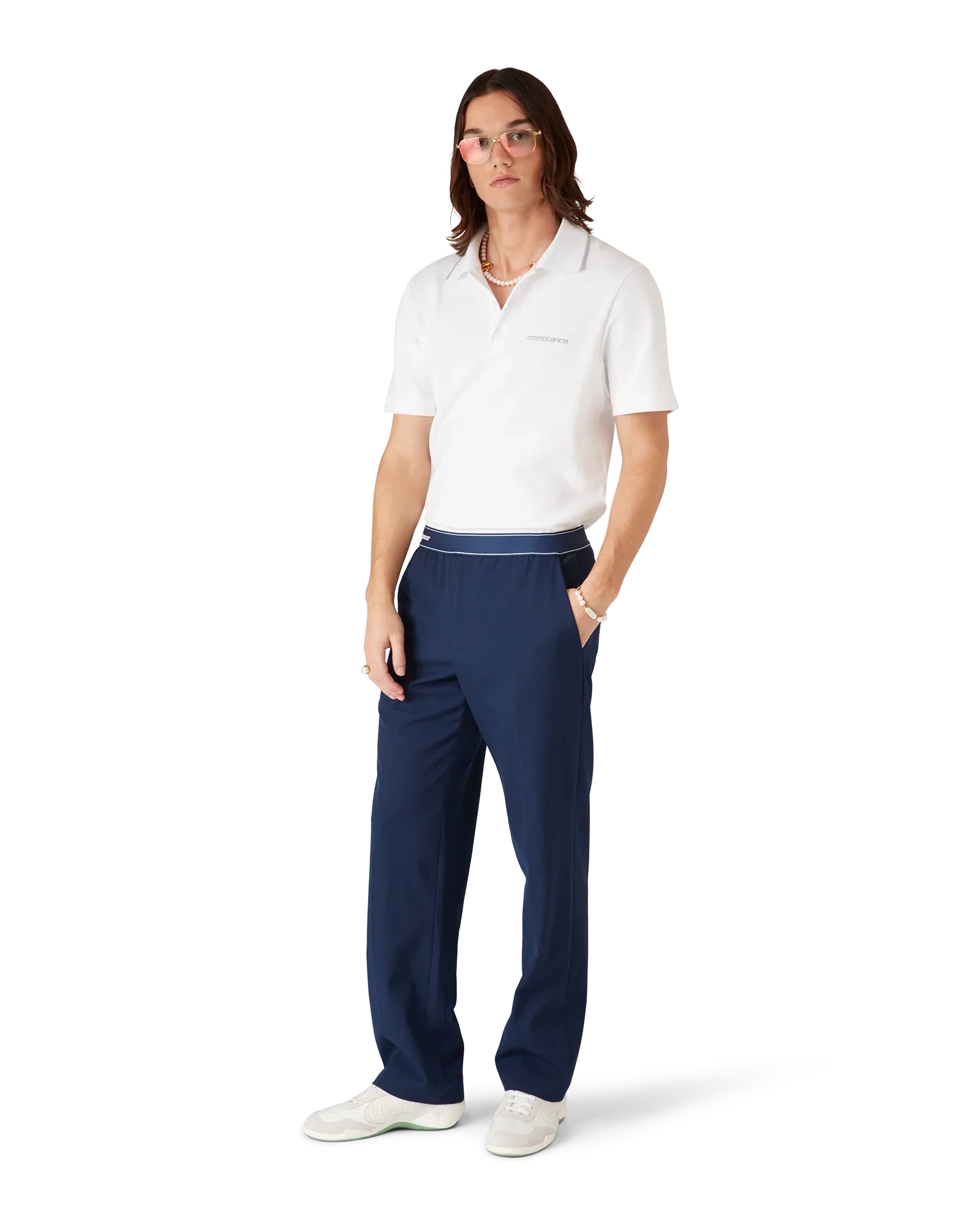 Laurel Pique Short Sleeve Polo Shirt | Casablanca Paris | Image 2