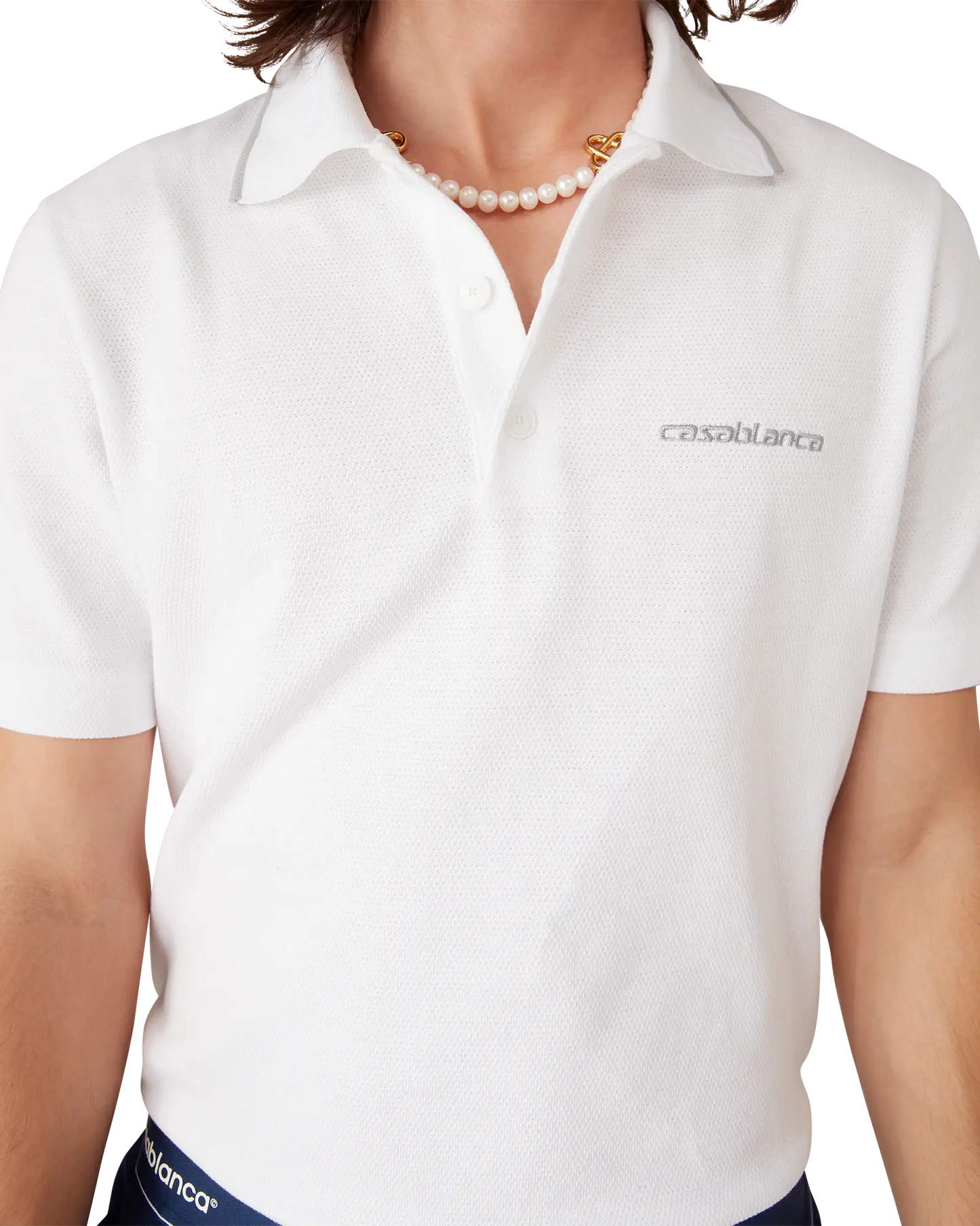 Laurel Pique Short Sleeve Polo Shirt | Casablanca Paris | Image 5