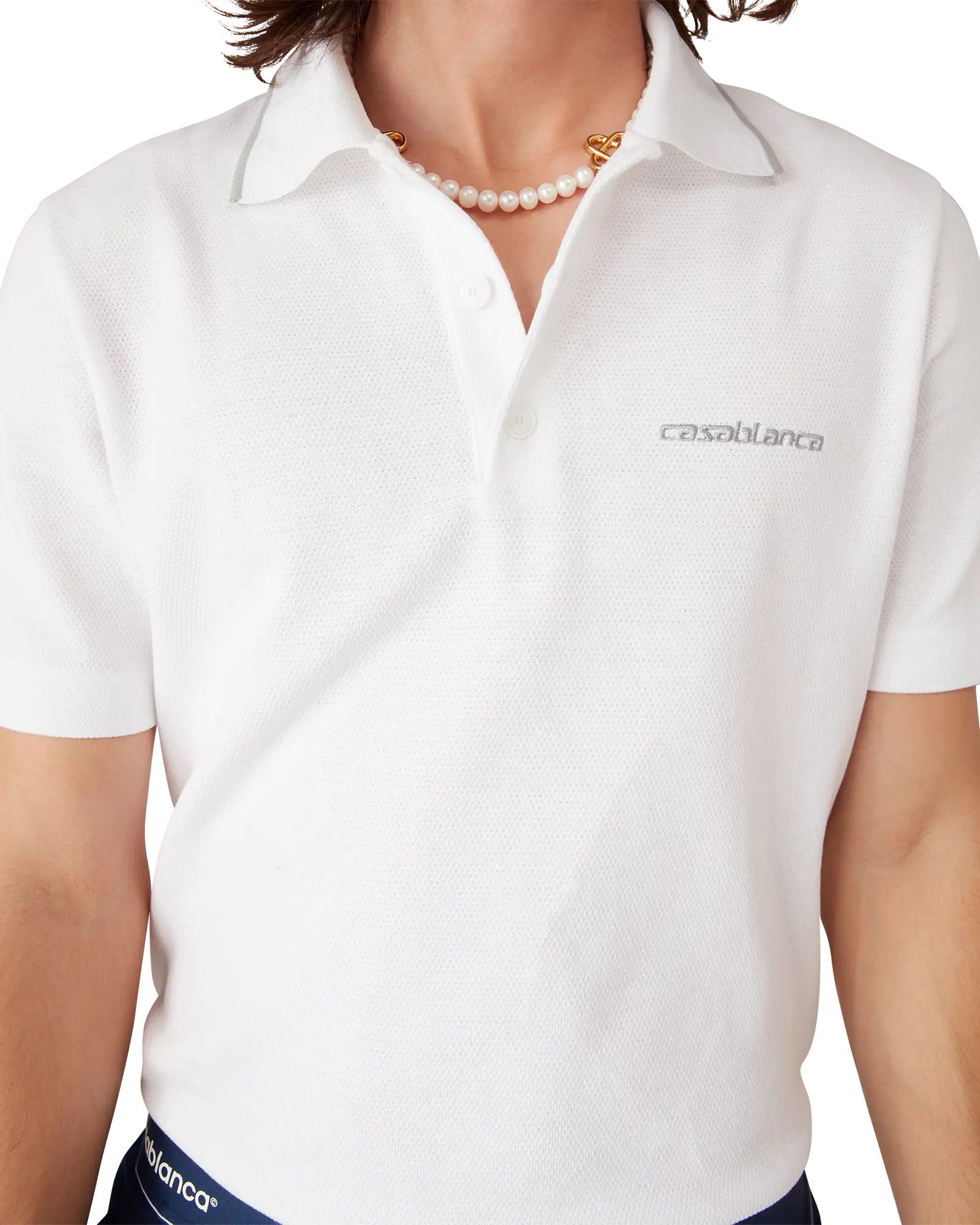 Laurel Pique Short Sleeve Polo Shirt | Casablanca Paris | Image 5