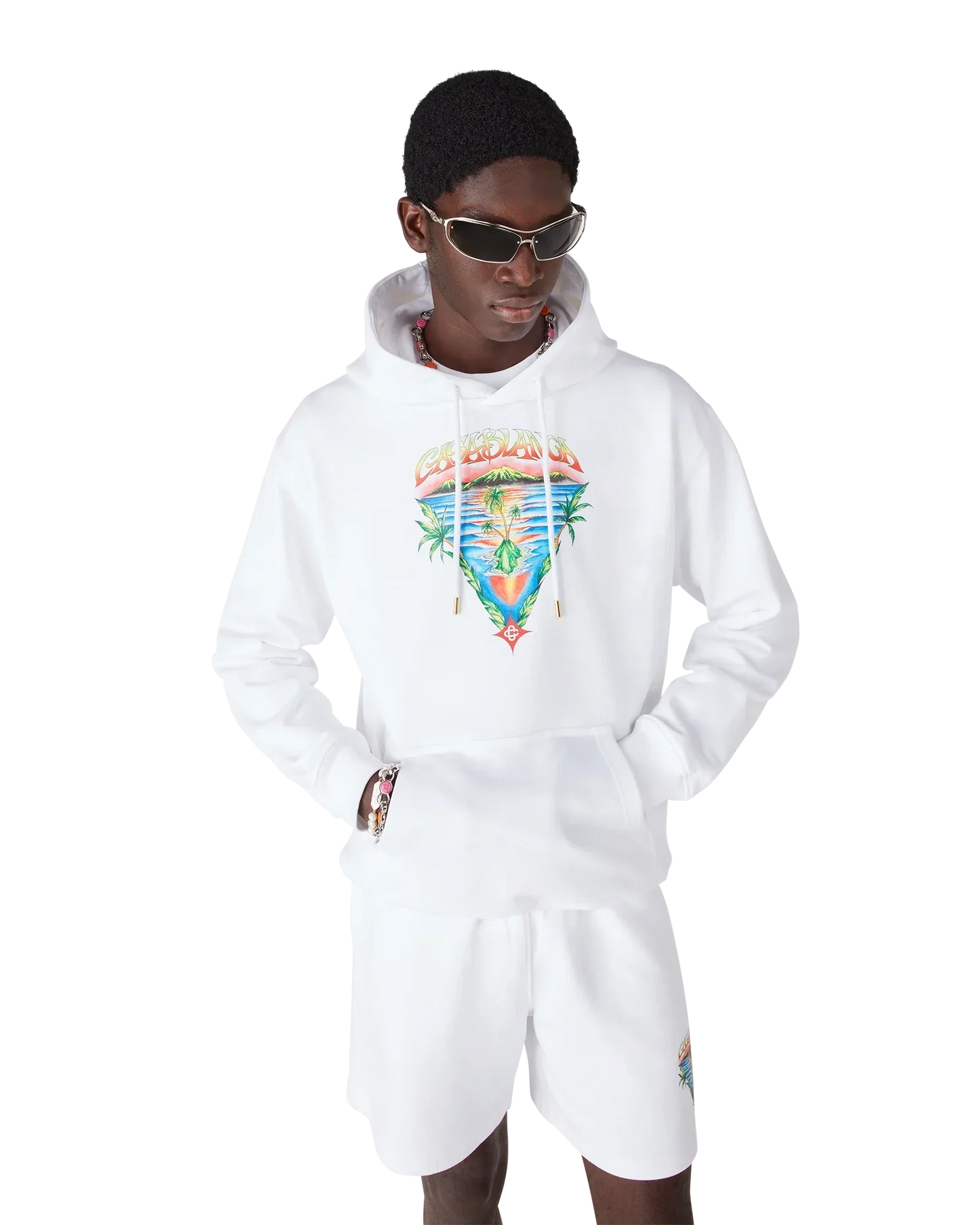 Innocence Triangle Long Sleeve Hooded Sweatshirt | Casablanca Paris | Image 4
