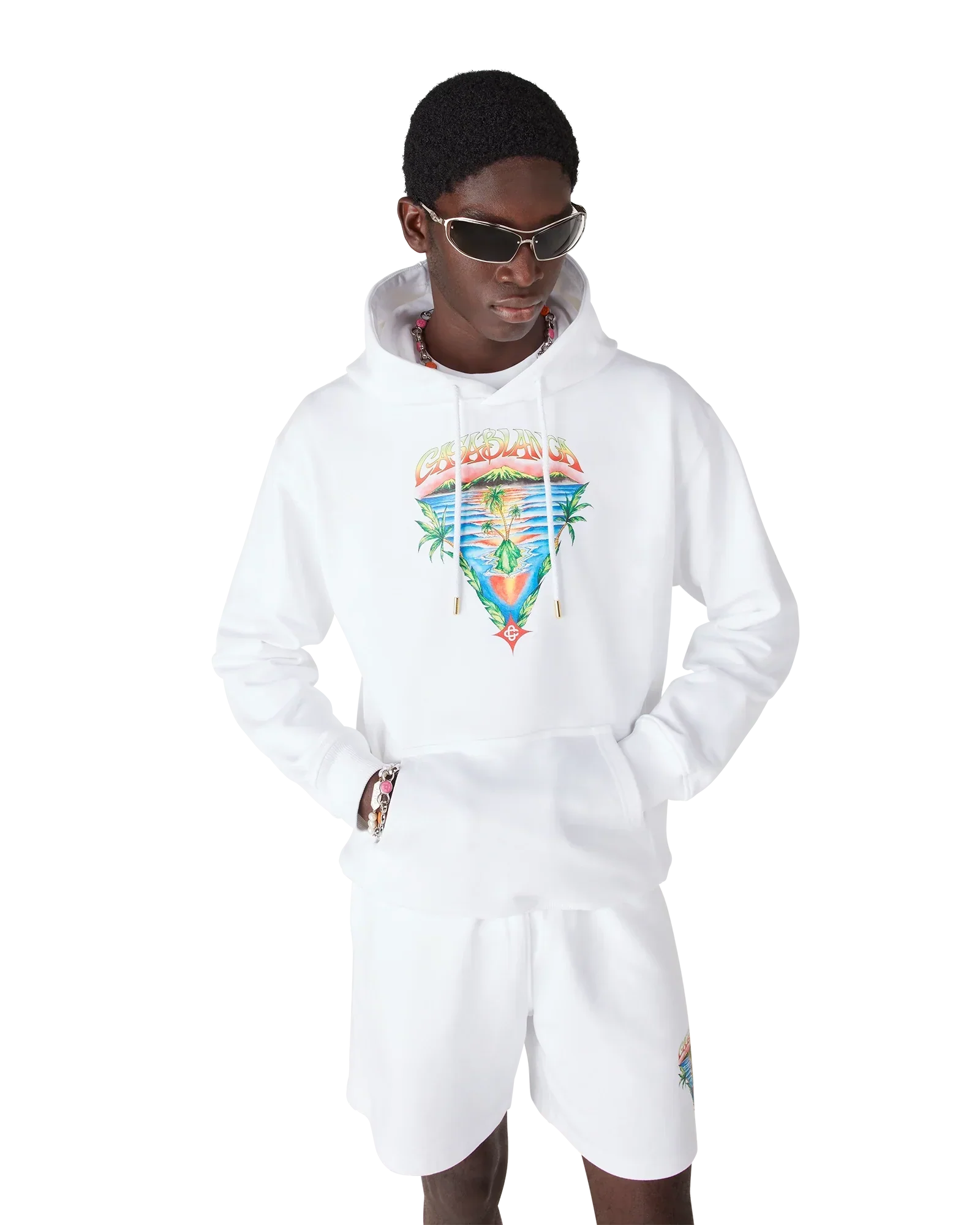 Innocence Triangle Long Sleeve Hooded Sweatshirt | Casablanca Paris | Image 4