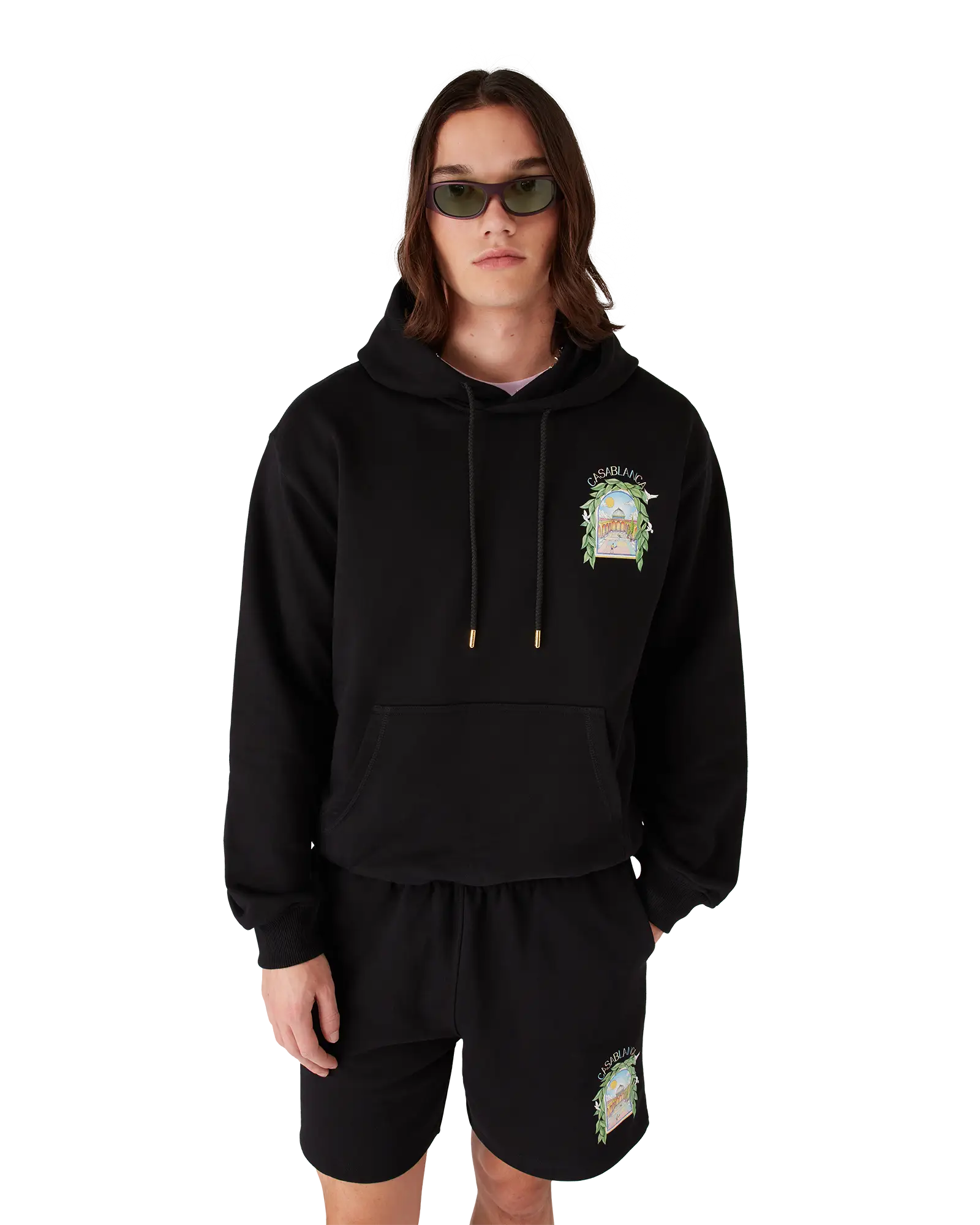 Black L'Arche Hooded Sweatshirt | Casablanca Paris | Image 4