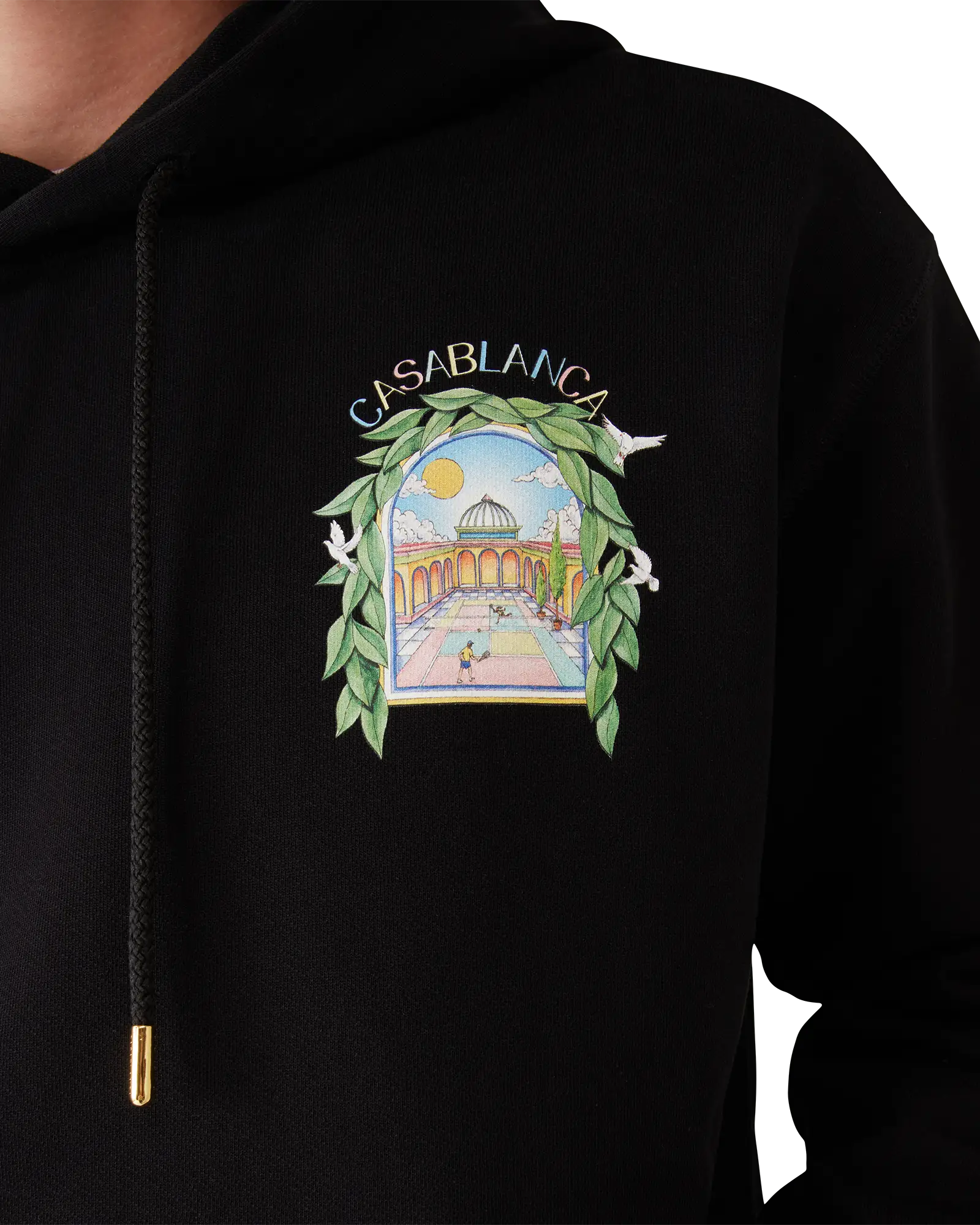 Black L'Arche Hooded Sweatshirt | Casablanca Paris | Image 5