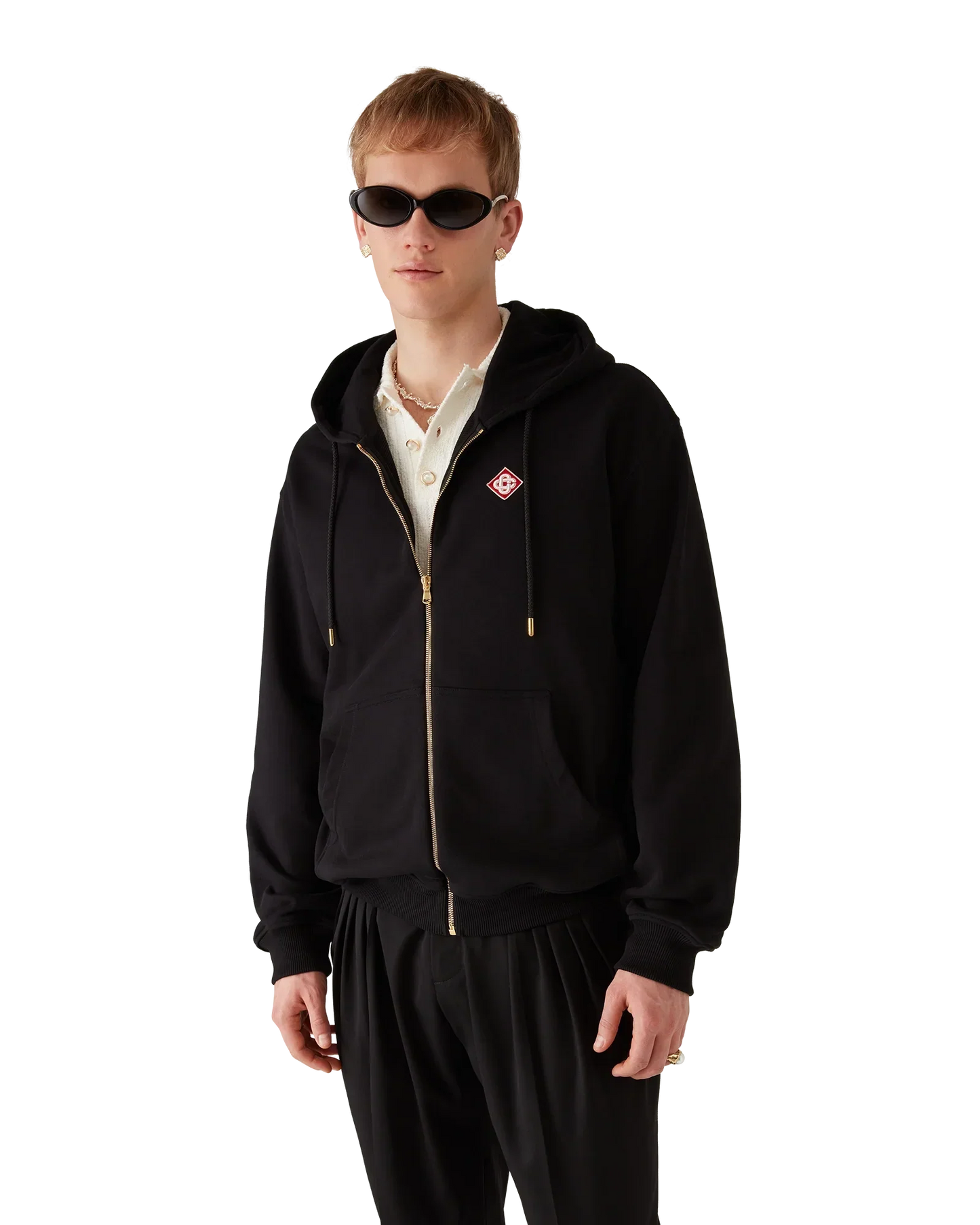 Diamond Logo Zip Hooded Sweatshirt | Casablanca Paris | Image 4