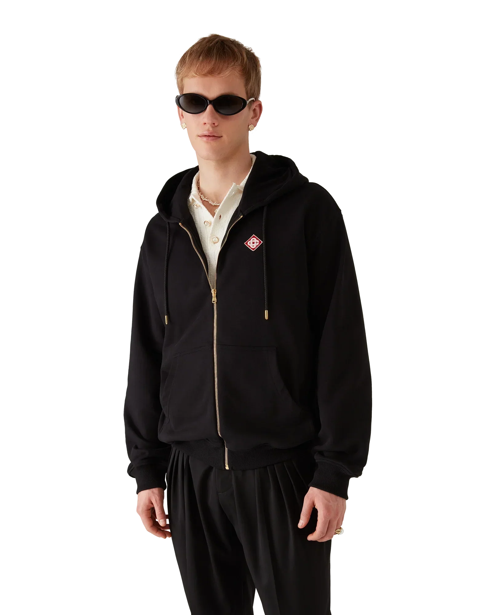 Diamond Logo Zip Hooded Sweatshirt | Casablanca Paris | Image 4