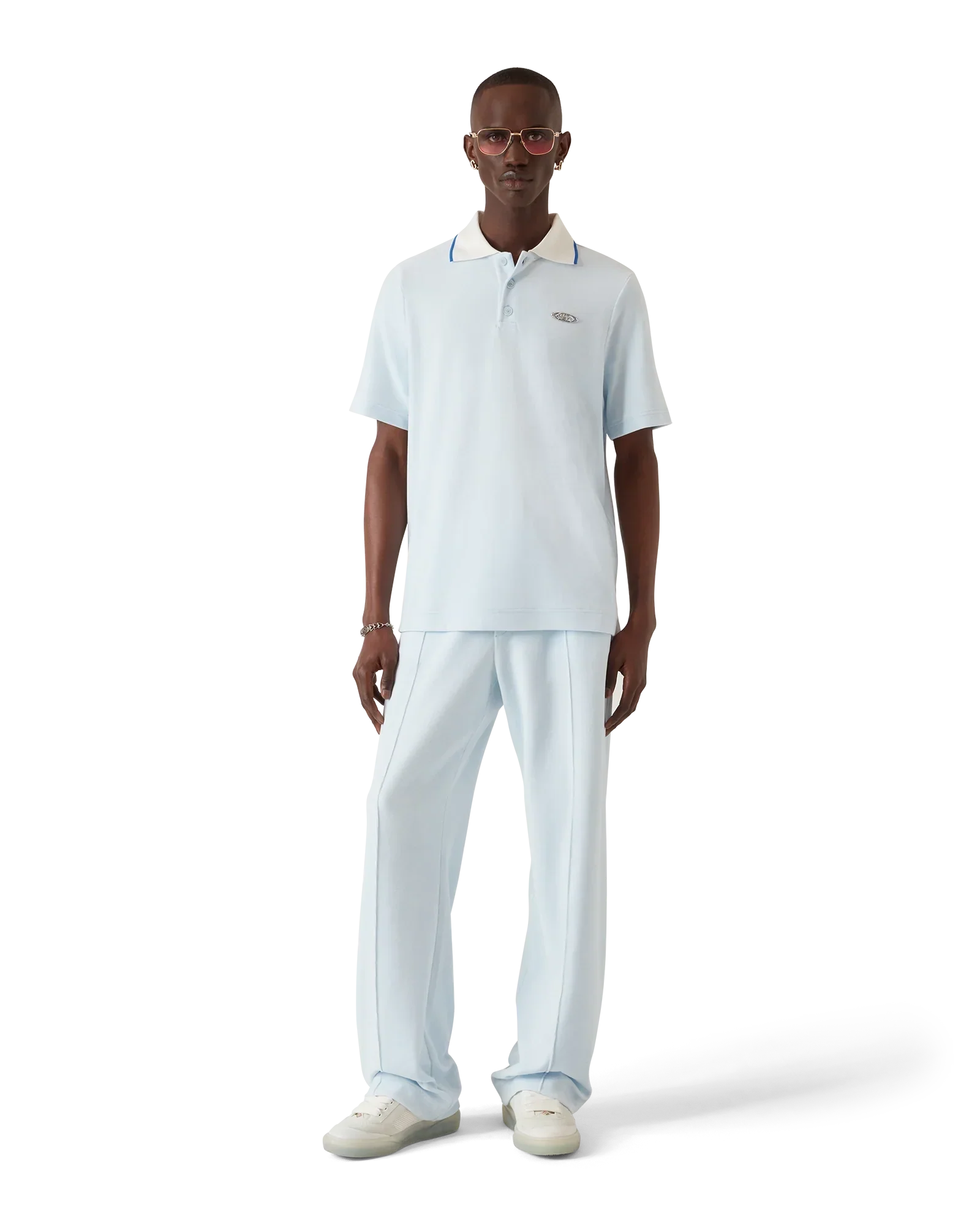 Velour Short Sleeve Polo Shirt | Casablanca Paris | Image 2