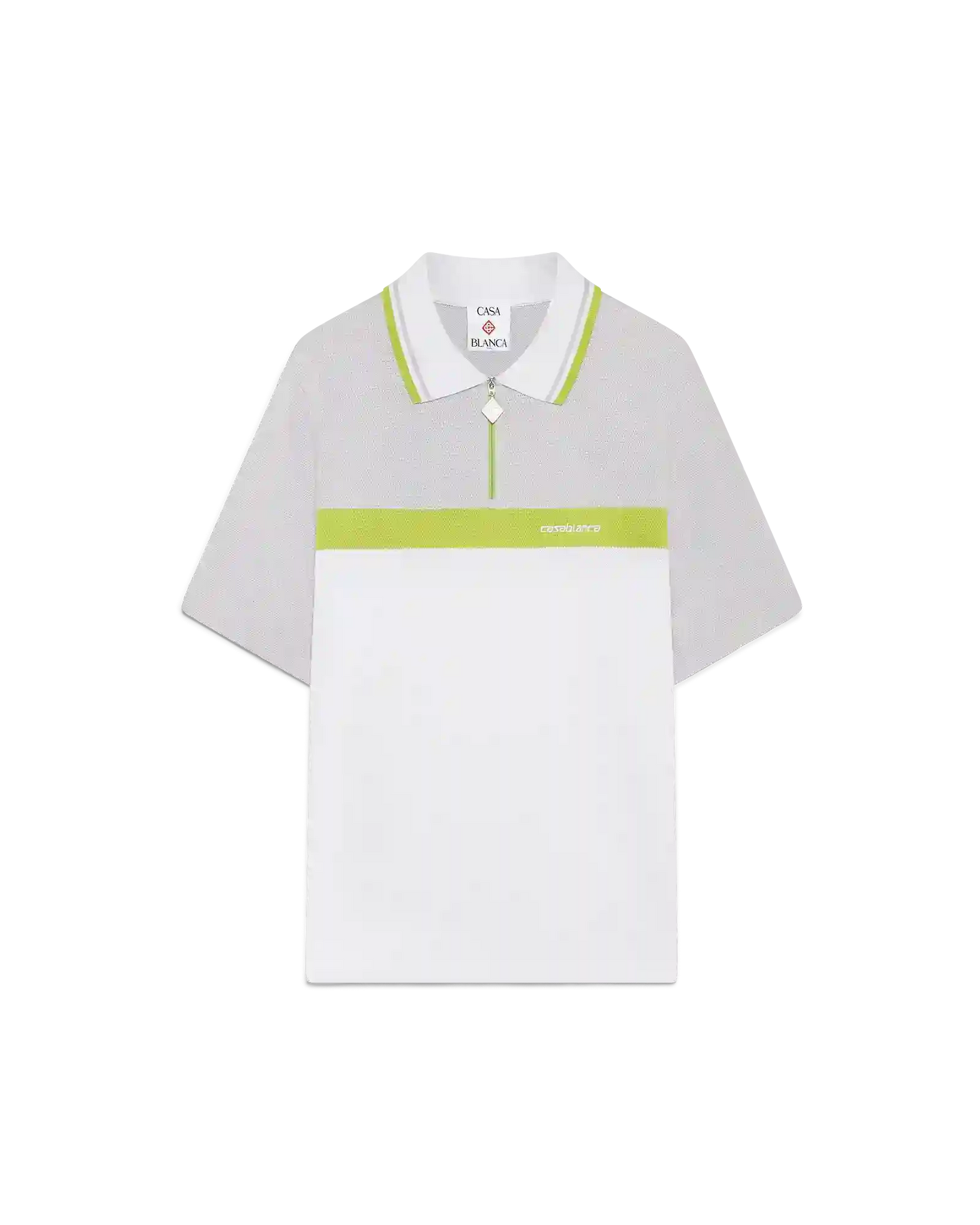 Grey Short Sleeve Polo Shirt | Casablanca Paris | Image 1