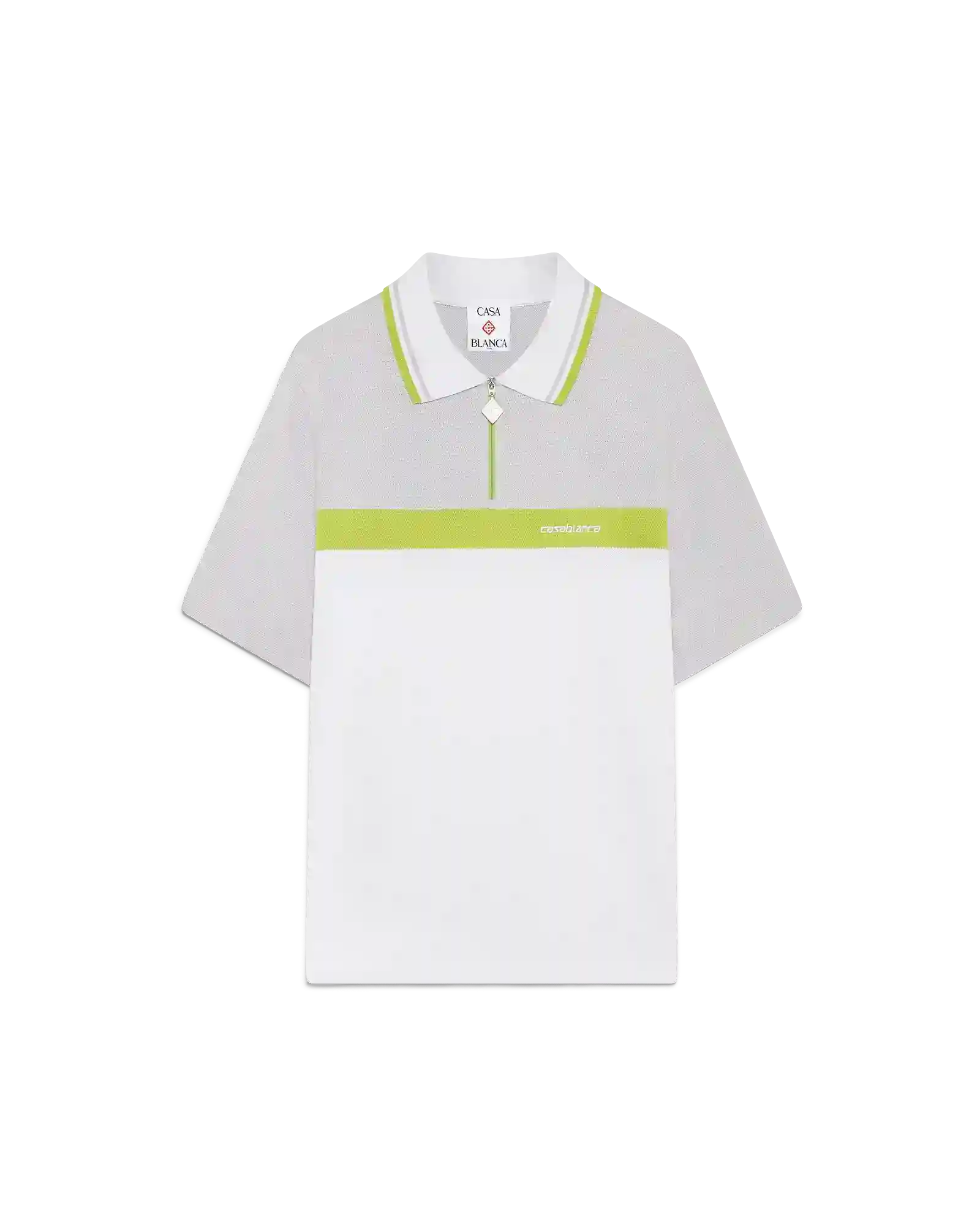 Grey Short Sleeve Polo Shirt | Casablanca Paris | Image 1