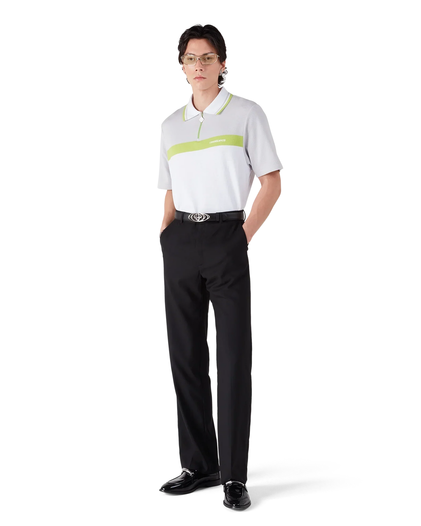 Grey Short Sleeve Polo Shirt | Casablanca Paris | Image 2