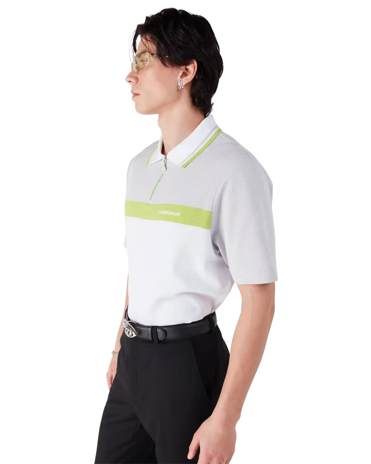 Grey Short Sleeve Polo Shirt | Casablanca Paris | Image 4