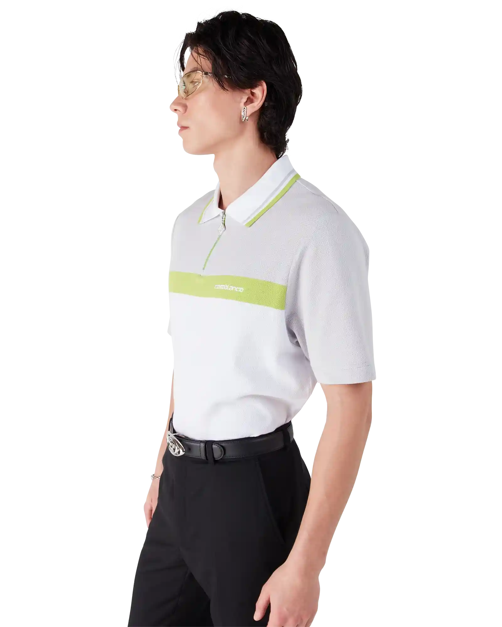 Grey Short Sleeve Polo Shirt | Casablanca Paris | Image 4