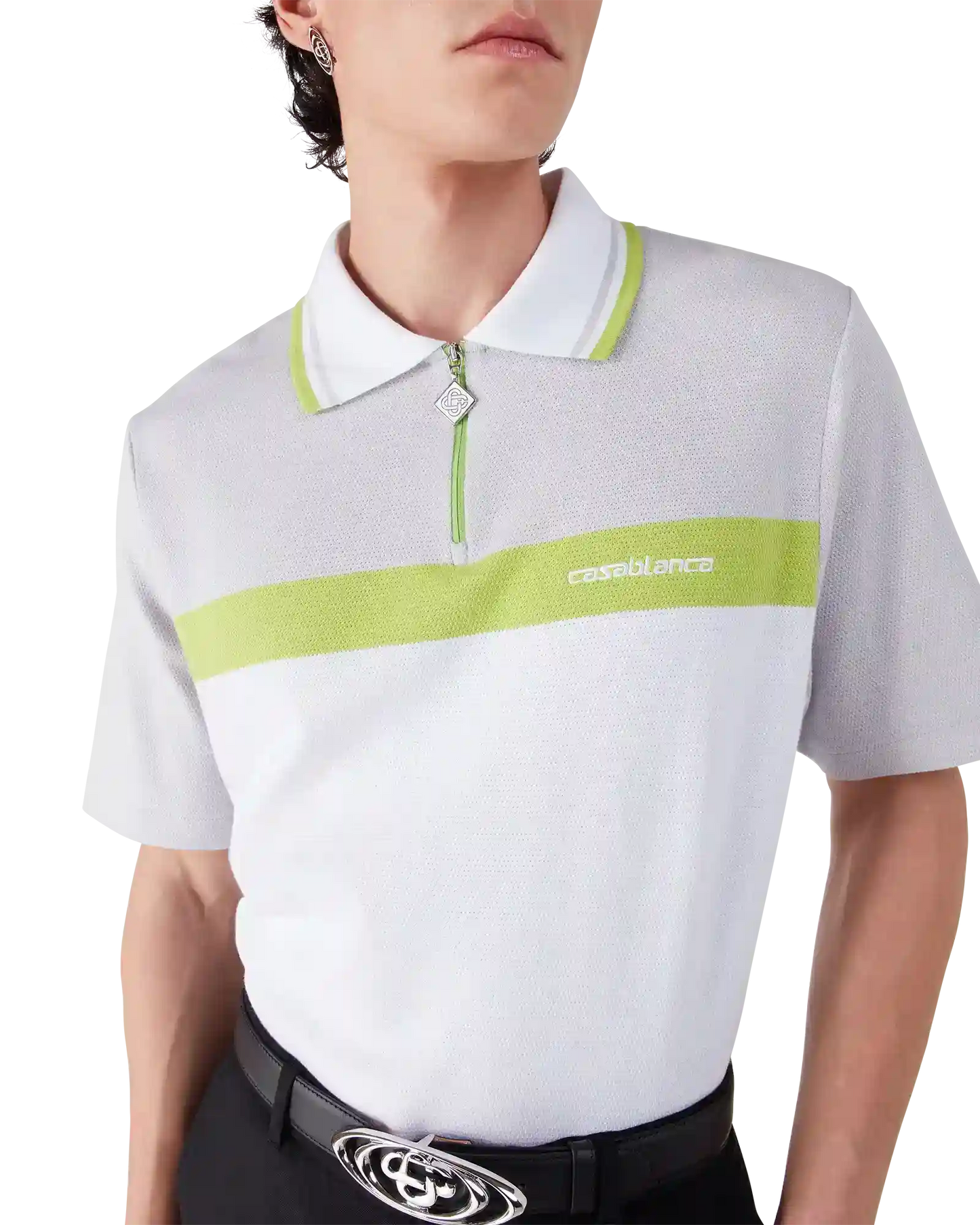 Grey Short Sleeve Polo Shirt | Casablanca Paris | Image 5