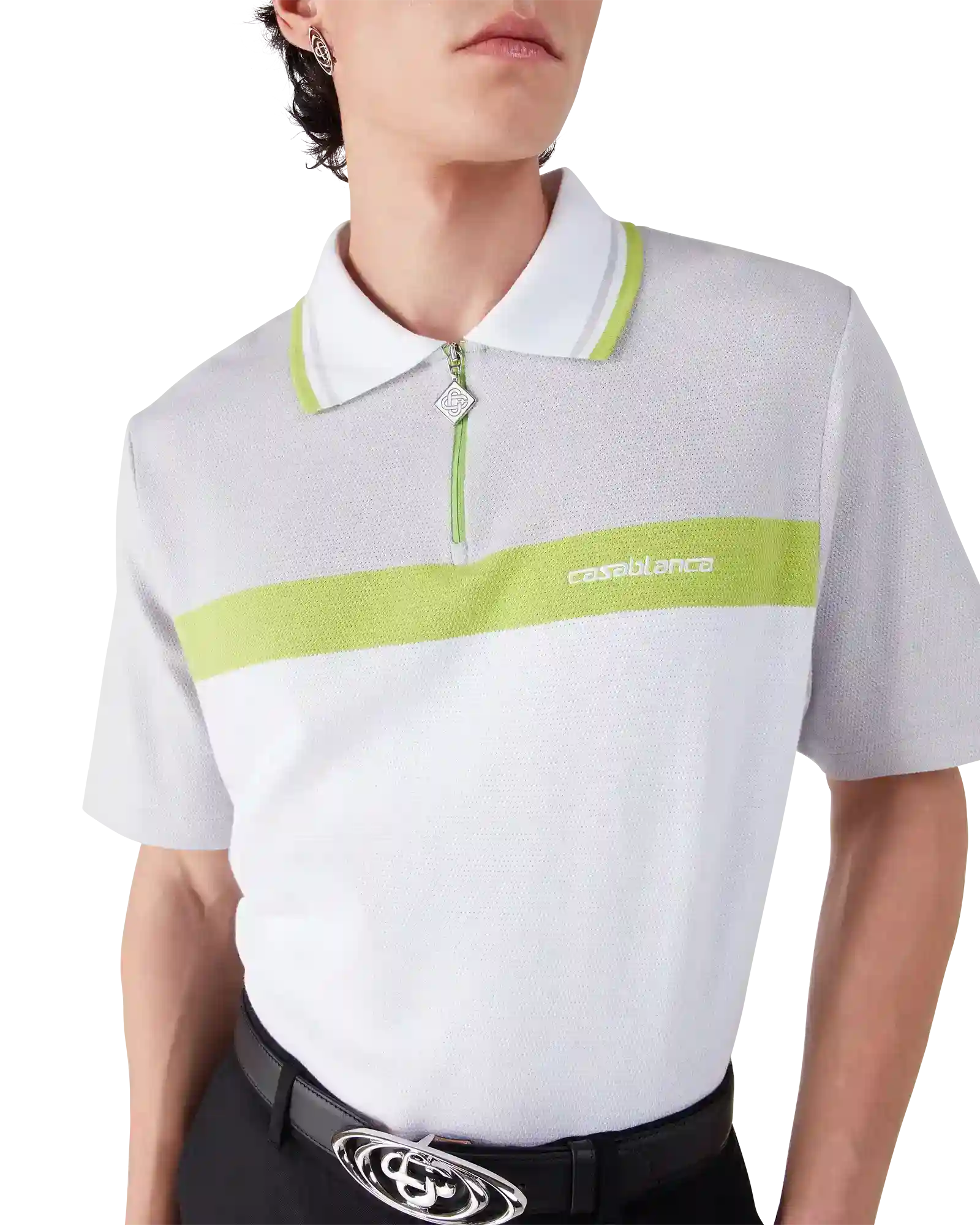 Grey Short Sleeve Polo Shirt | Casablanca Paris | Image 5