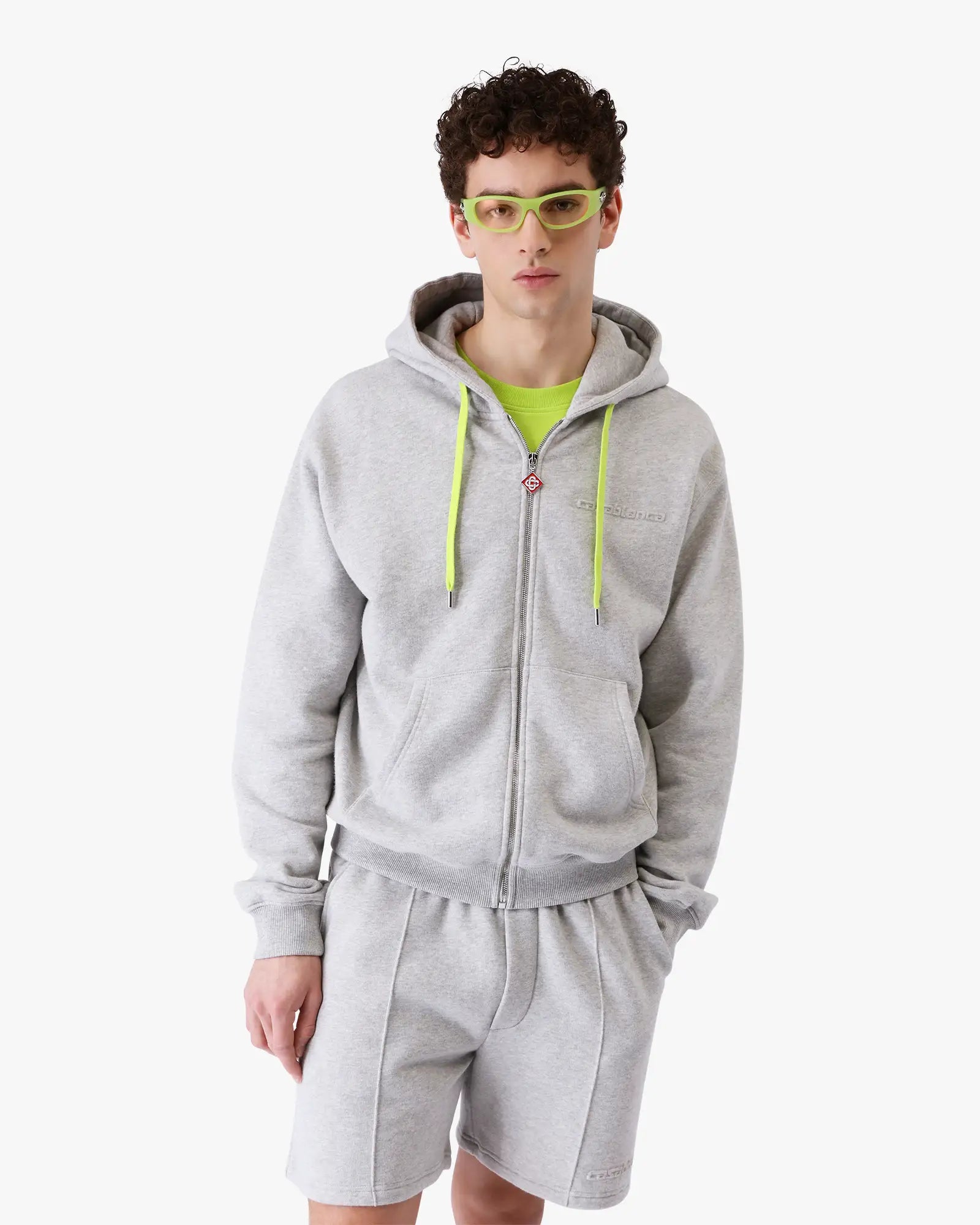 Cashmere Blend Zip-Up Hooded Sweatshirt | Casablanca Paris | Image 4