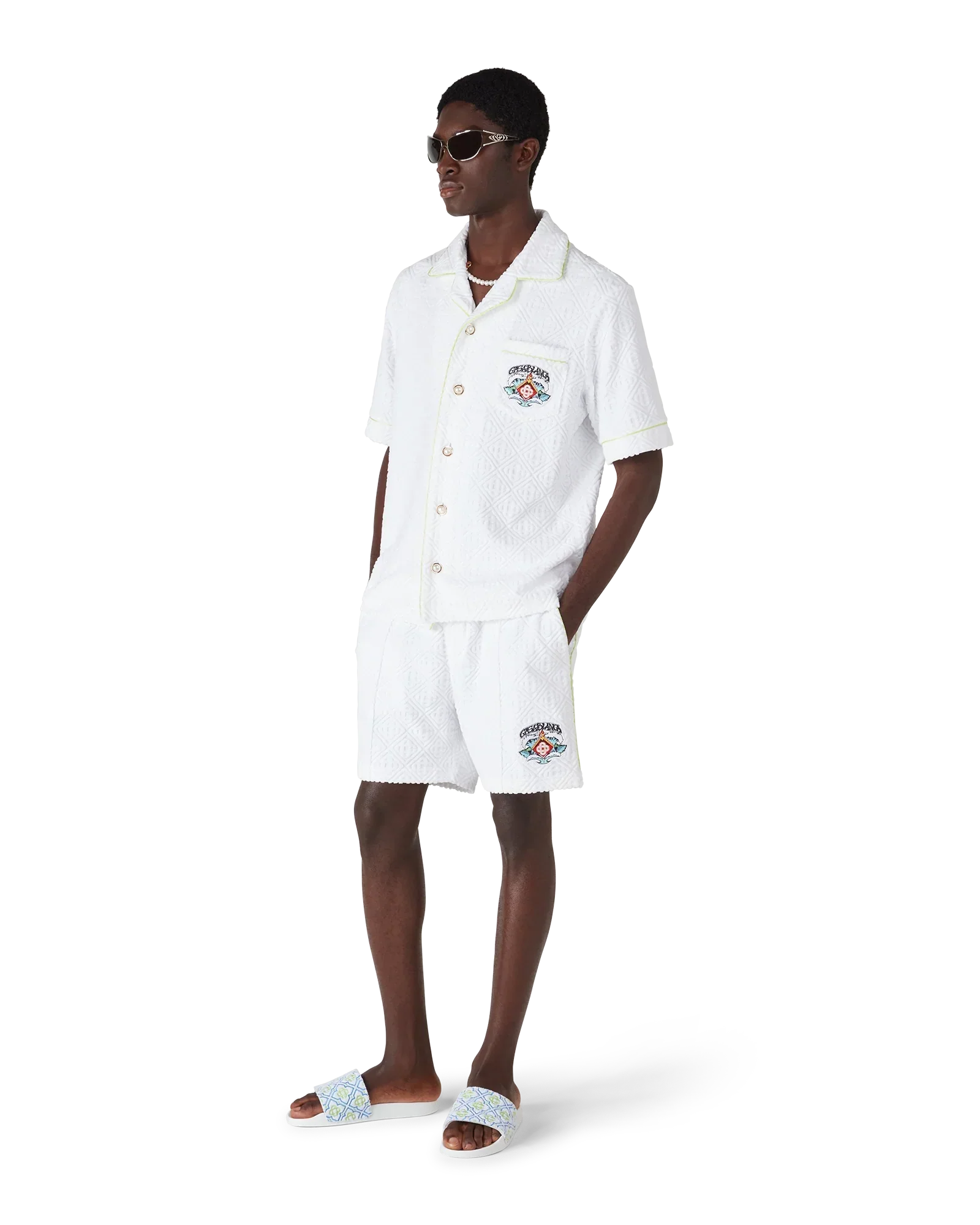 White Towelling Shorts | Casablanca Paris | Image 3