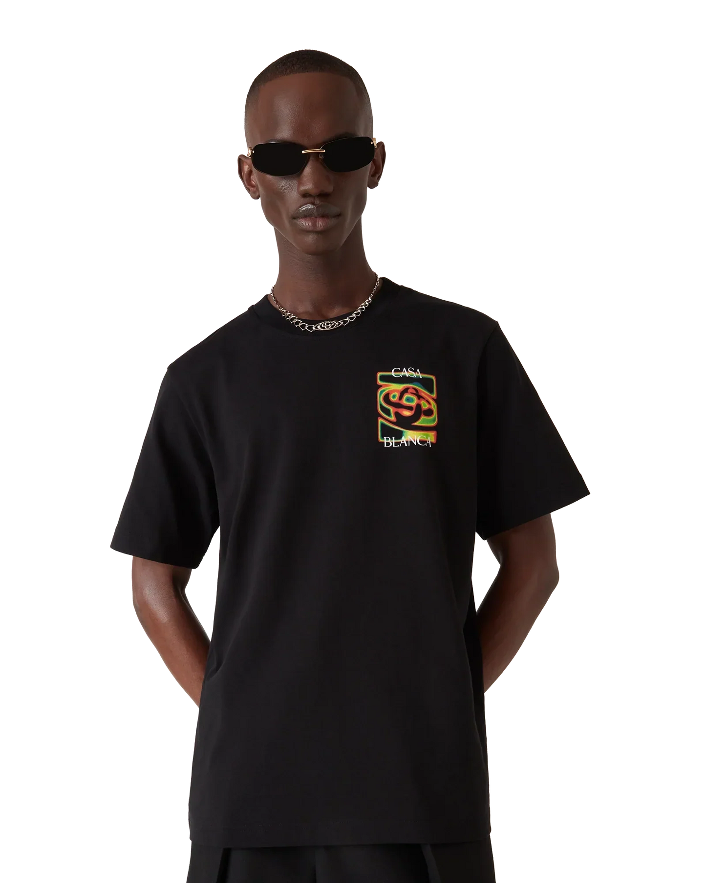Heat Map Logo Short Sleeve T-Shirt | Casablanca Paris | Image 4