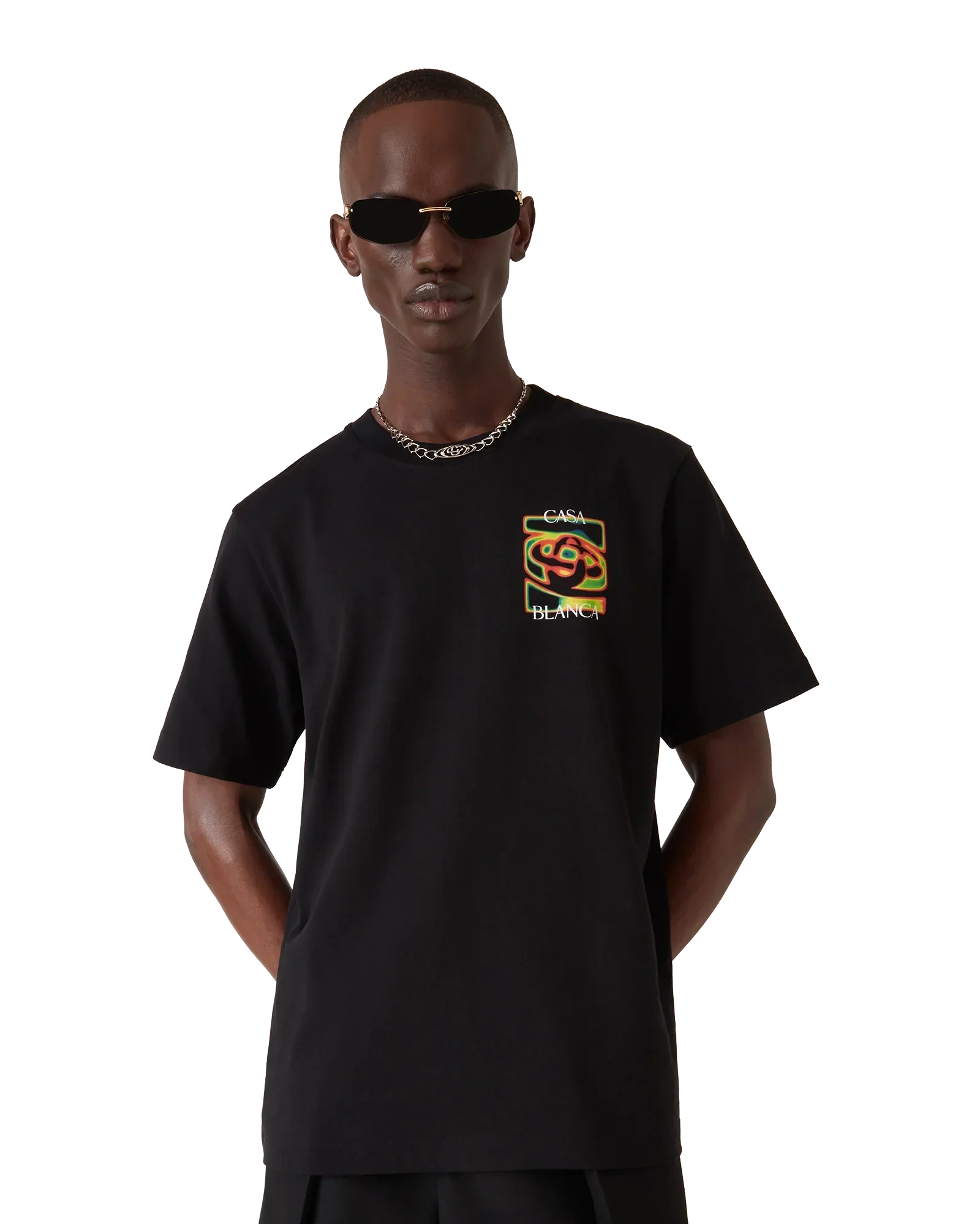 Heat Map Logo Short Sleeve T-Shirt | Casablanca Paris | Image 4