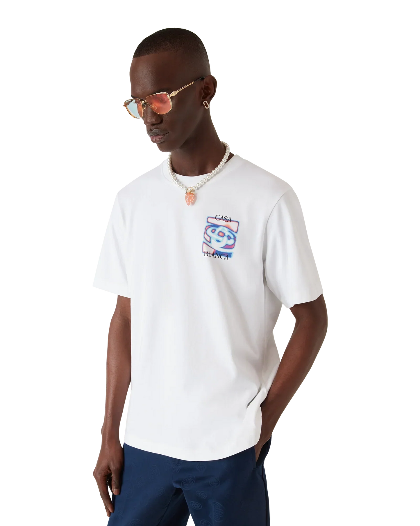 Heat Map Logo Short Sleeve T-Shirt | Casablanca Paris | Image 4