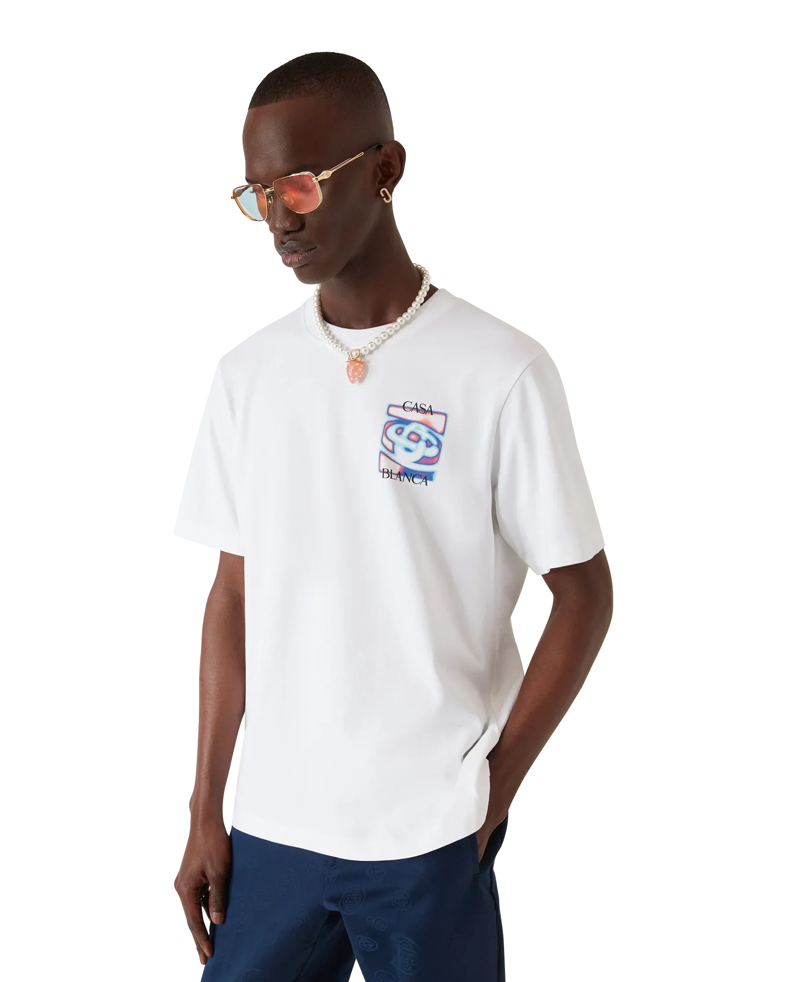 Heat Map Logo Short Sleeve T-Shirt | Casablanca Paris | Image 4