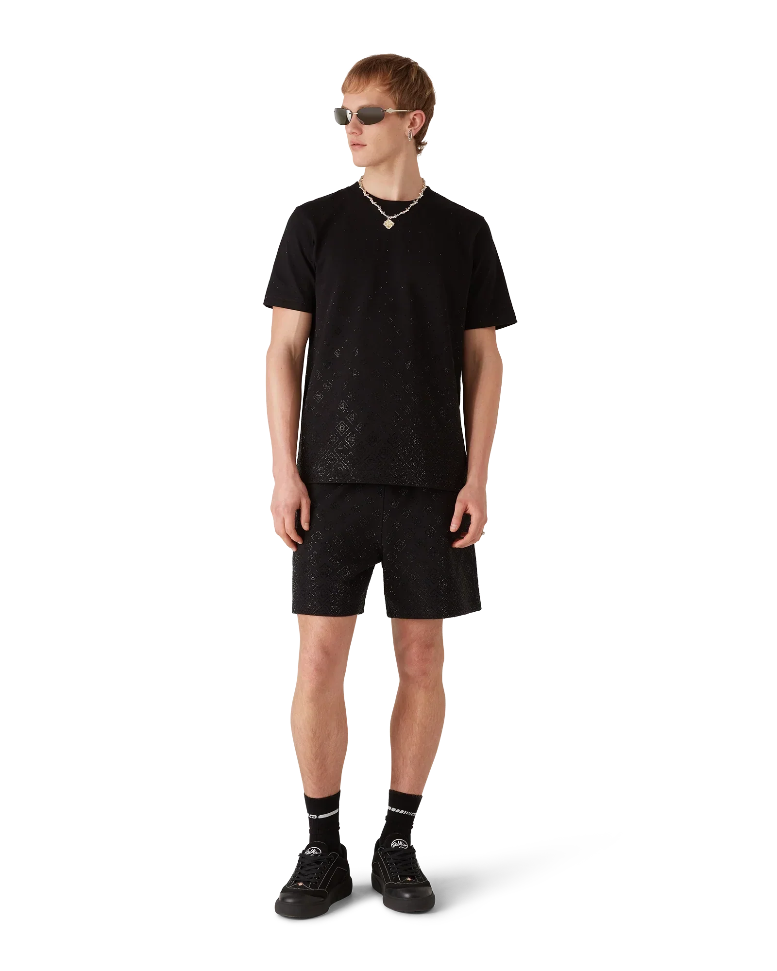 Crystal Monogram Logo Short Sleeve T-Shirt | Casablanca Paris | Image 2