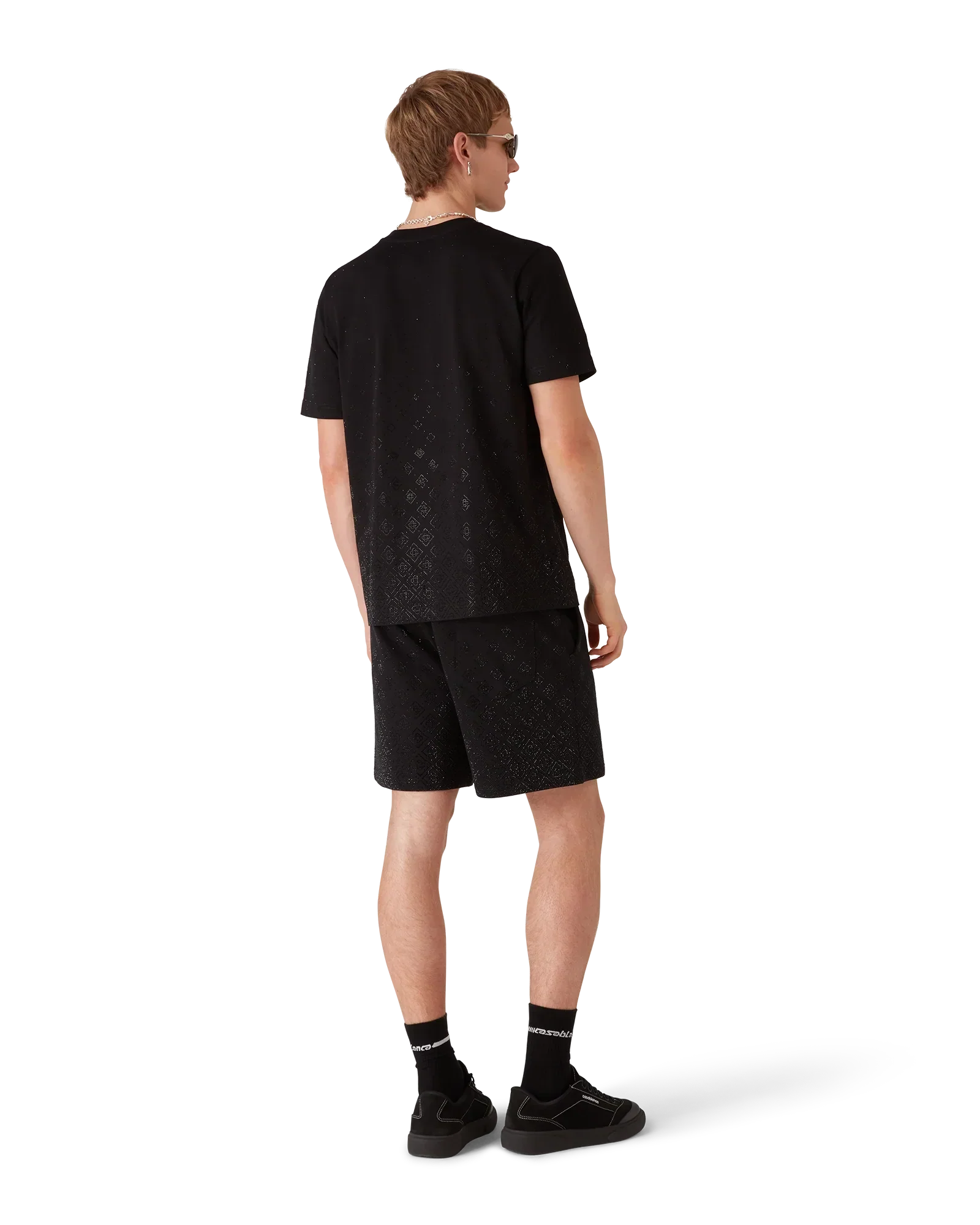 Crystal Monogram Logo Short Sleeve T-Shirt | Casablanca Paris | Image 3