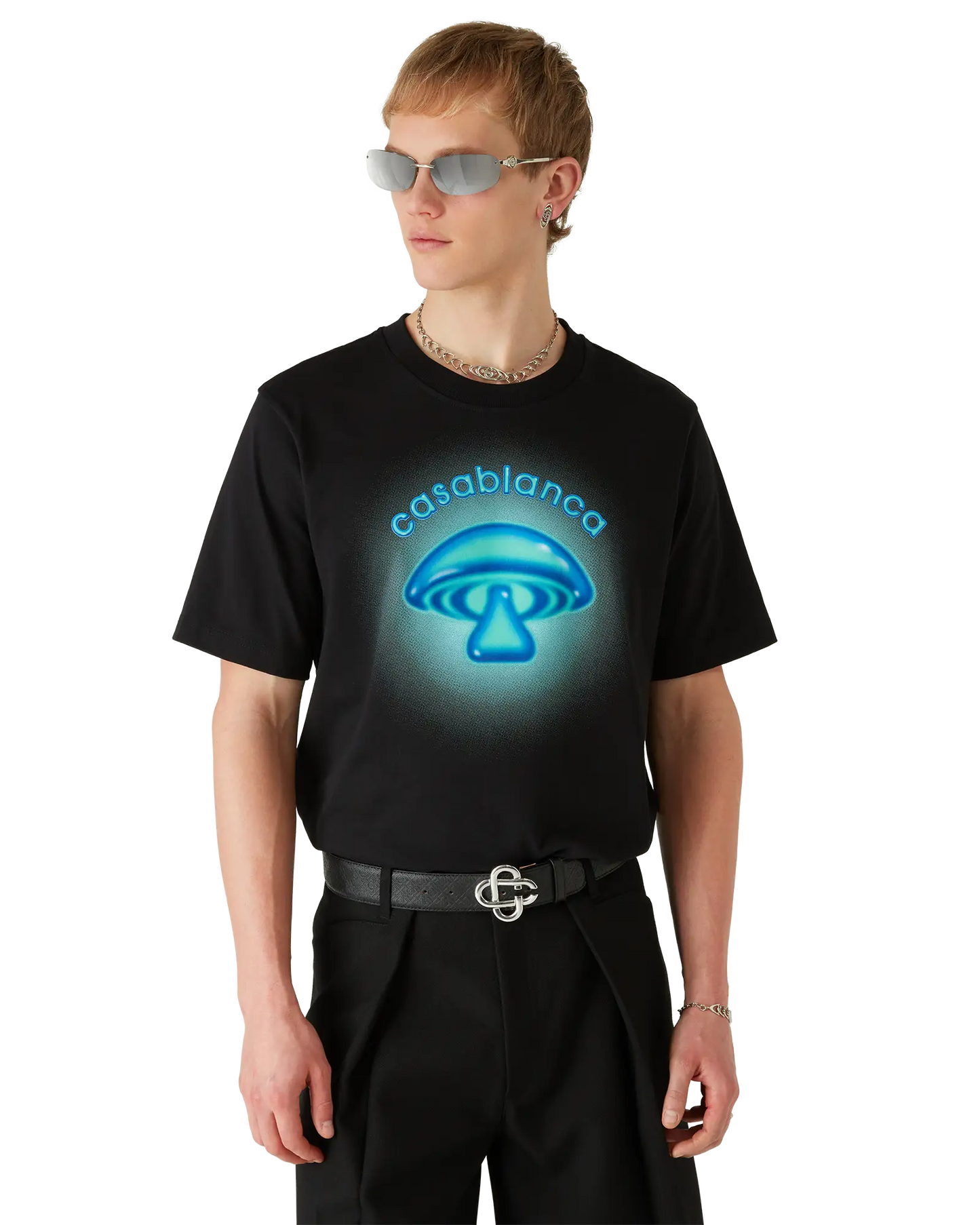 Airbrush Mushroom Logo Short Sleeve T-Shirt | Casablanca Paris | Image 4