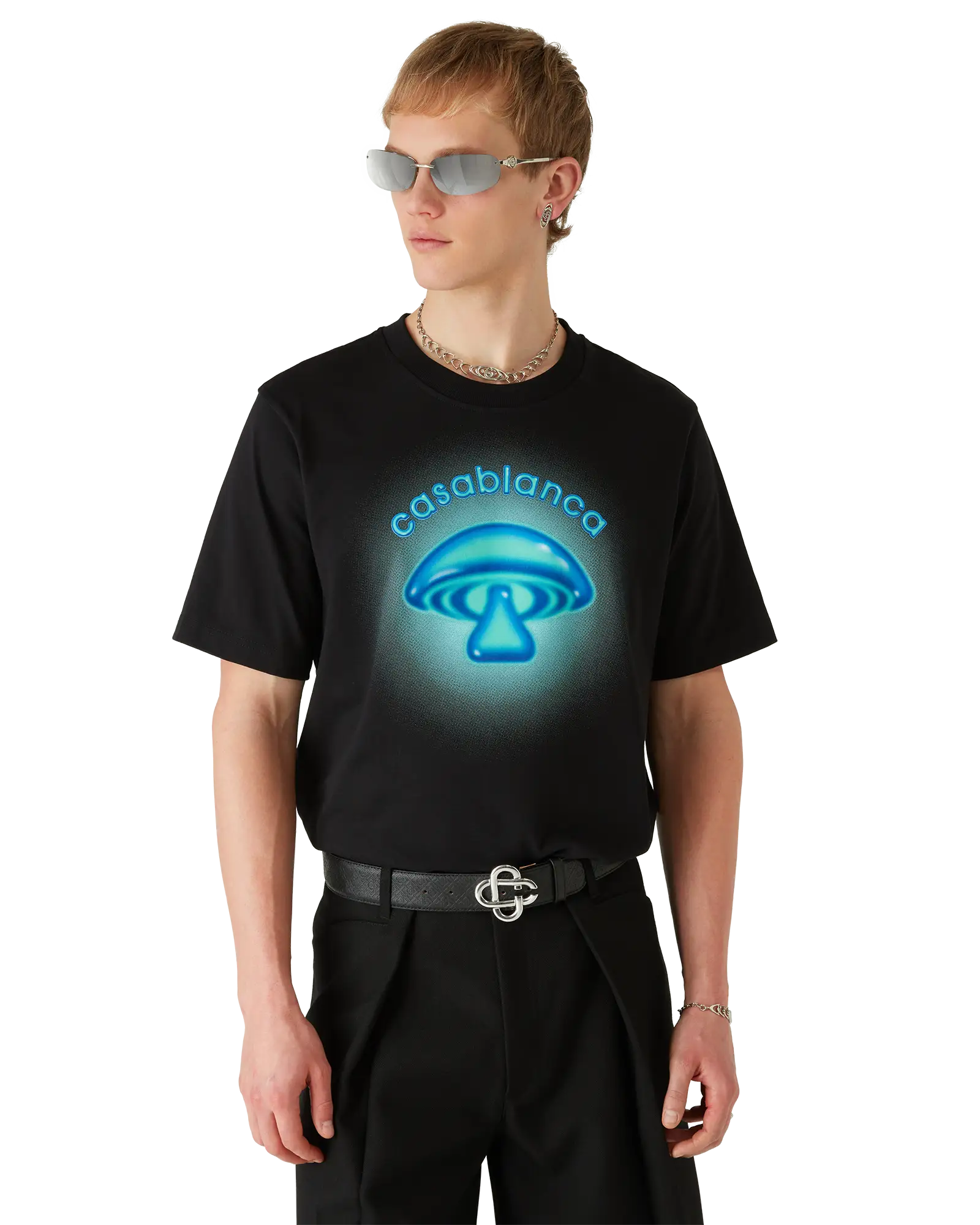 Airbrush Mushroom Logo Short Sleeve T-Shirt | Casablanca Paris | Image 4