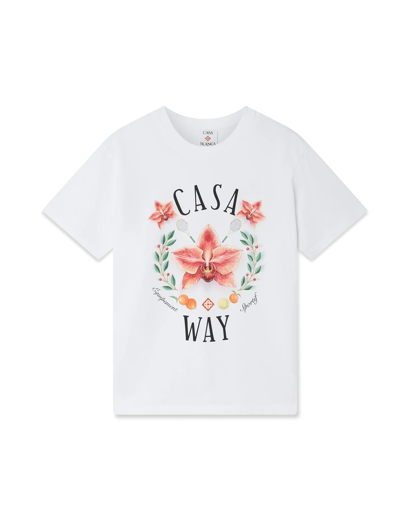 Casa Way Orchid Logo Short Sleeve T-Shirt | Casablanca Paris | Image 1