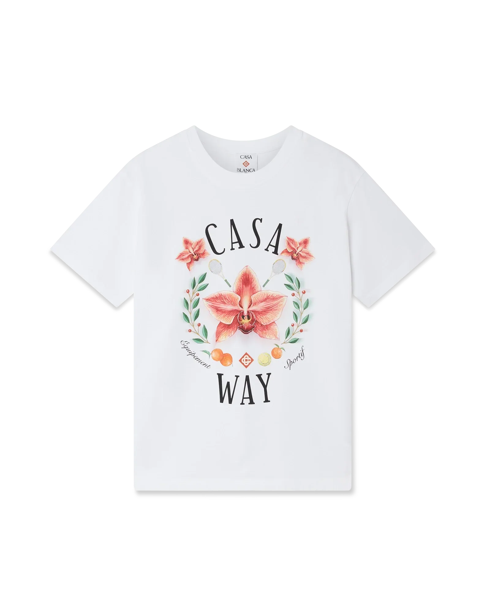 Casa Way Orchid Logo Short Sleeve T-Shirt | Casablanca Paris | Image 1