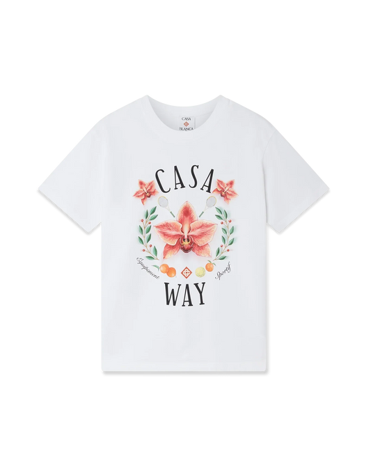 Casa Way Orchid Logo Short Sleeve T-Shirt | Casablanca Paris | Image 1